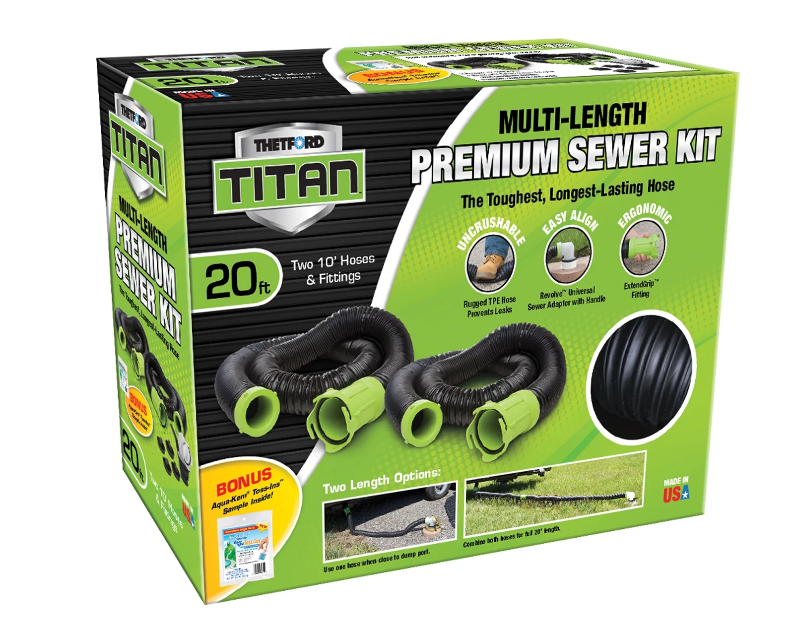 Titan Premium 20 ft. RV Sewer Kit in Black
