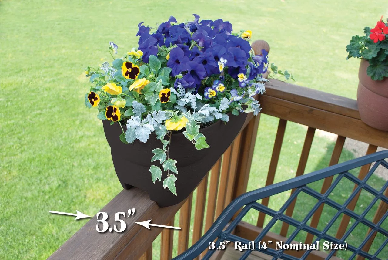 Bloomers Railing Planter with Drainage Holes – 24