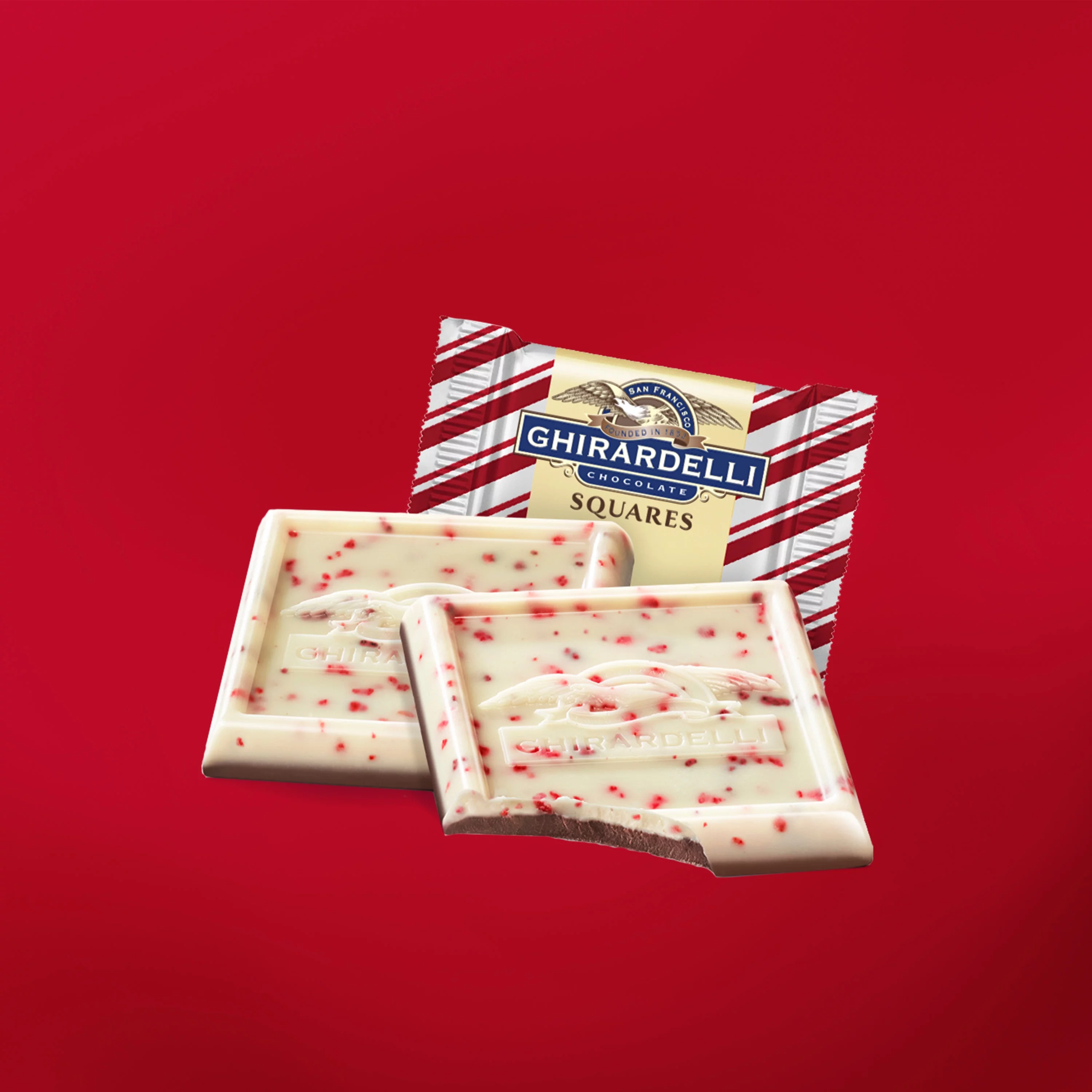 Ghirardelli Peppermint Bark Chocolate Squares, 0.83oz Bag