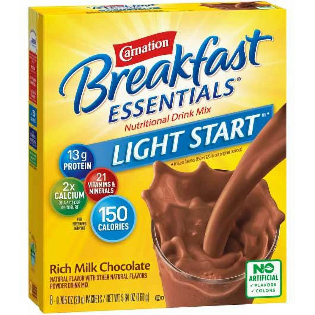 Carnation Instant Breakfast No Sugar Added, Chocolate, 20g, 0.70 Ounce (Pack of 8)