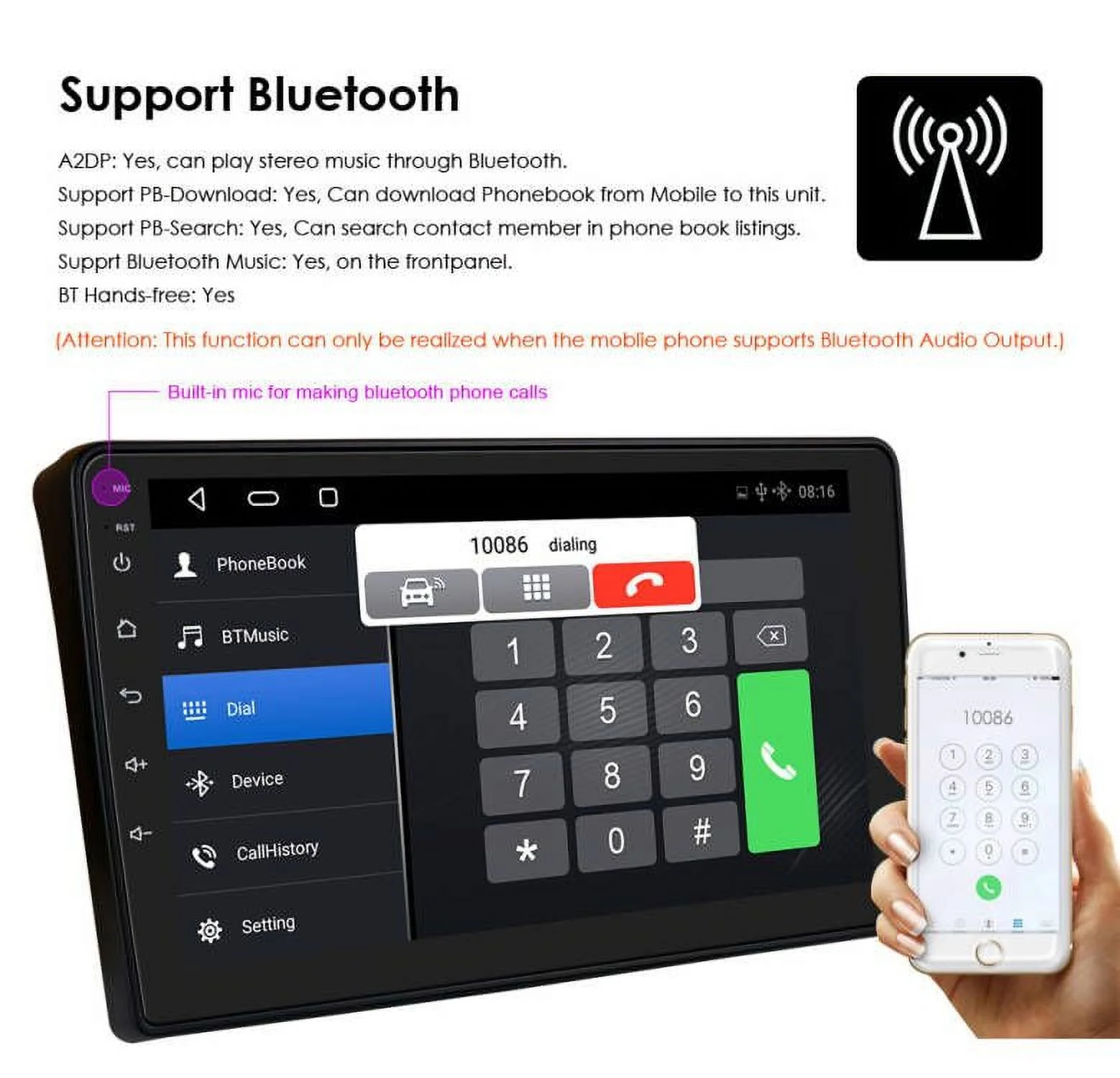RoverOne Car Stereo CarPlay Android Auto for Mitsubishi Lancer 9 CS 2000 - 2010 GPS Navigation Bluetooth DSP Touch Screen Multimedia Video Player
