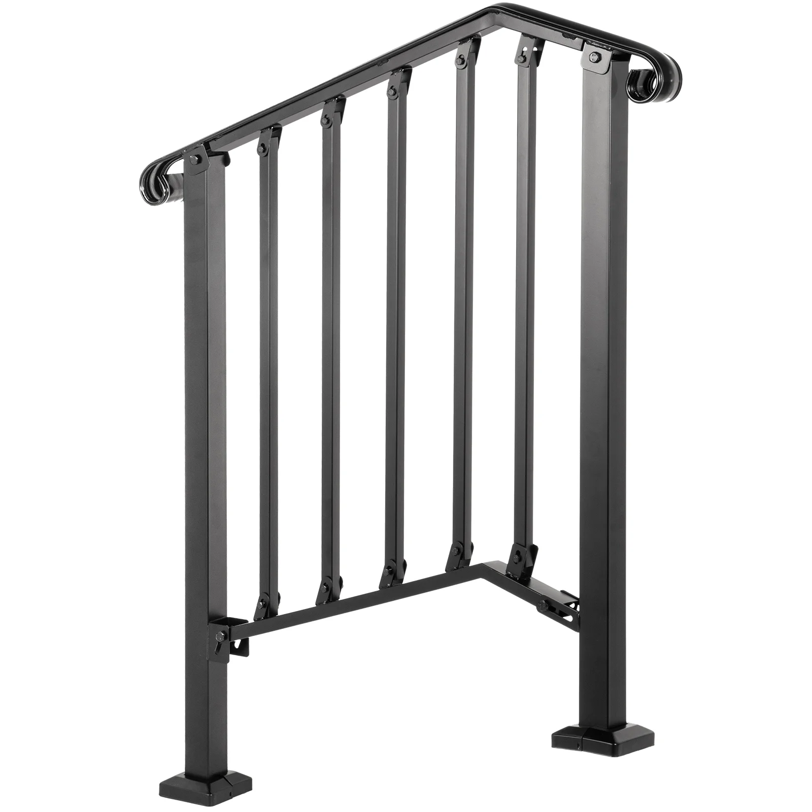 SKYSHALO Iron Handrail Picket Fits 2 or 3 Steps Stair Railing for Outdoor Garden