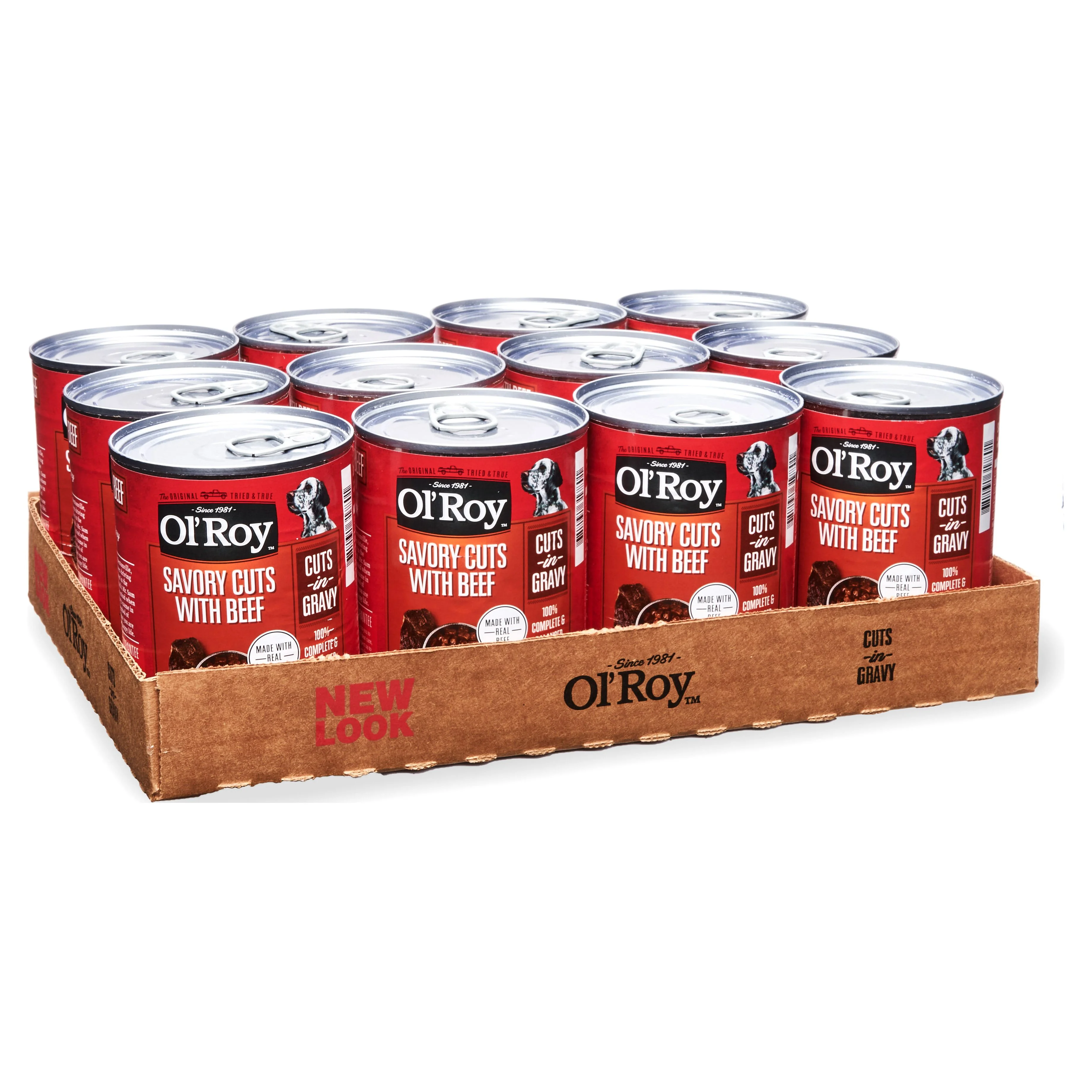 Ol' Roy Cuts in Gravy Savory Cuts with Beef Wet Dog Food, 13.2 12 Count