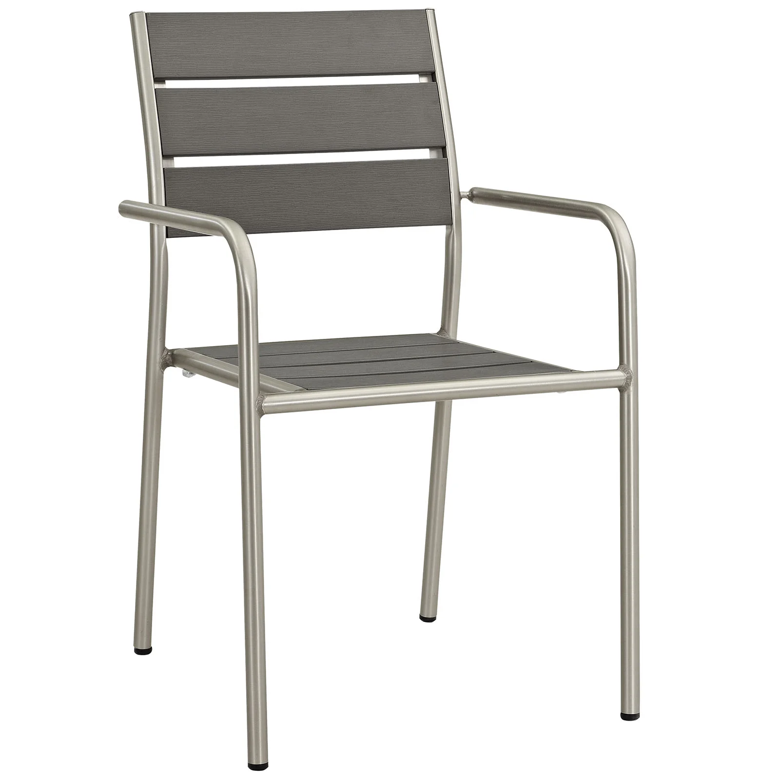 Modern Contemporary Urban Design Outdoor Patio Balcony Dining Chair, Grey Gray, Metal Aluminum