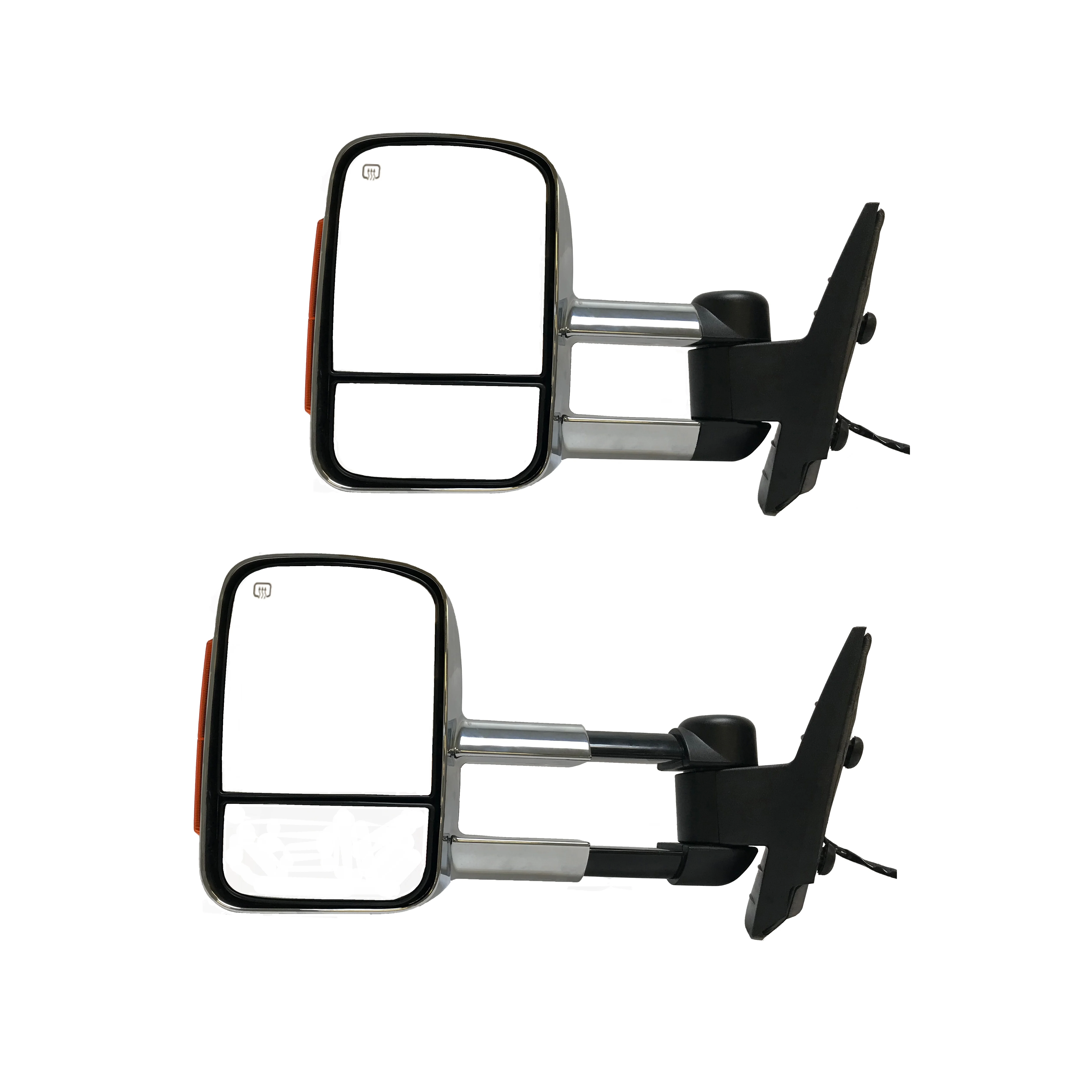 AutoShack Driver and Passenger Towing Mirror Power Manual Folding Heated Chromed Chrome Set of 2 Replacement for GMC Sierra 1500 Chevrolet Silverado 2500 HD 2007-2013 Silverado 1500 V8 KAPGM1320407CPR