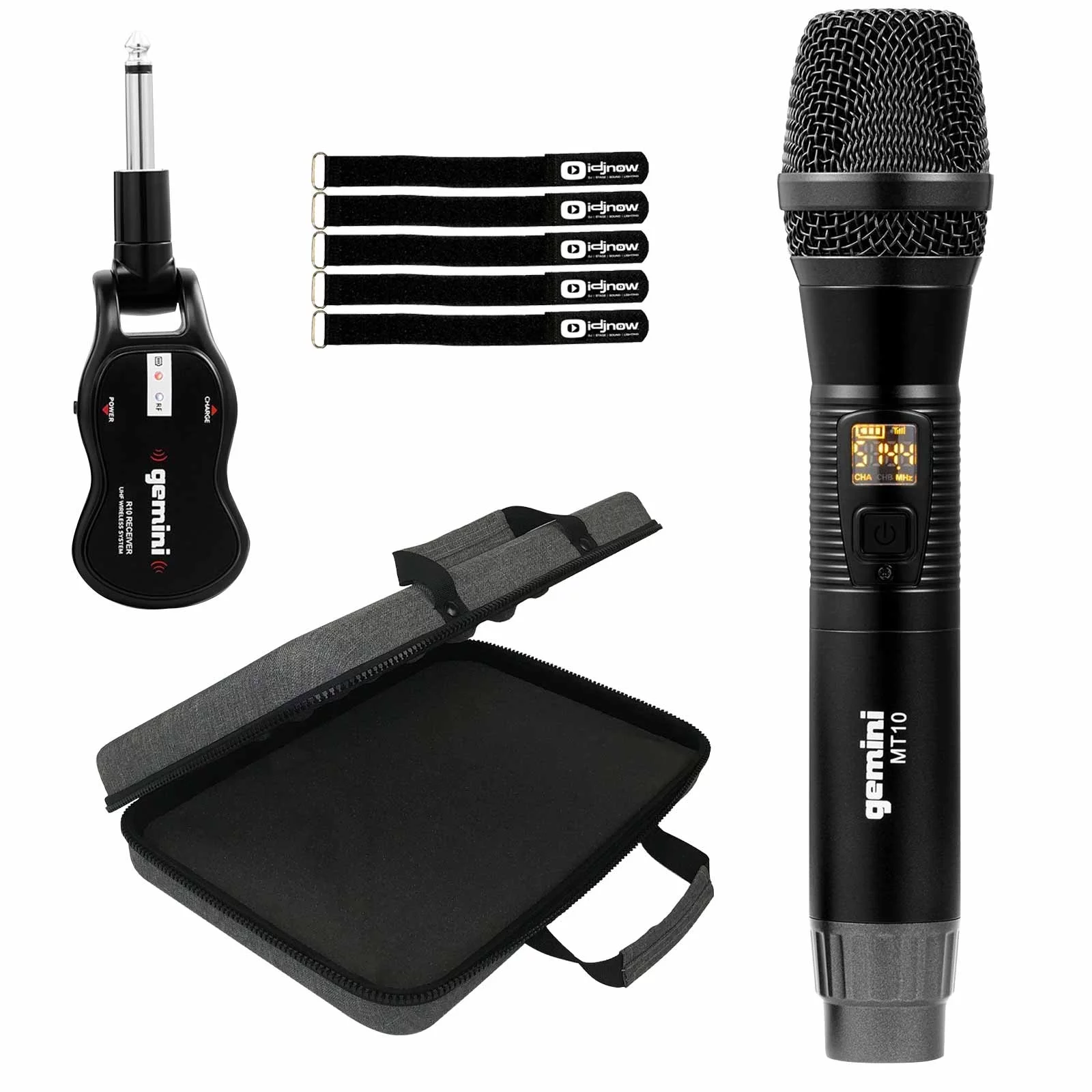 Gemini GMU-M100 Single Channel UHF Metal Body Microphone with Premium Multipurpose EVA Case Package