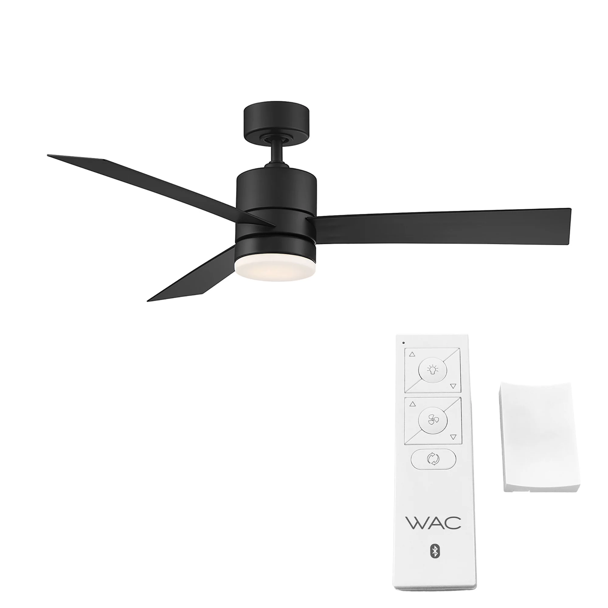 San Francisco Indoor and Outdoor 3-Blade Smart Ceiling Fan 52in Matte Black with 3000K LED Light Kit and Remote Control