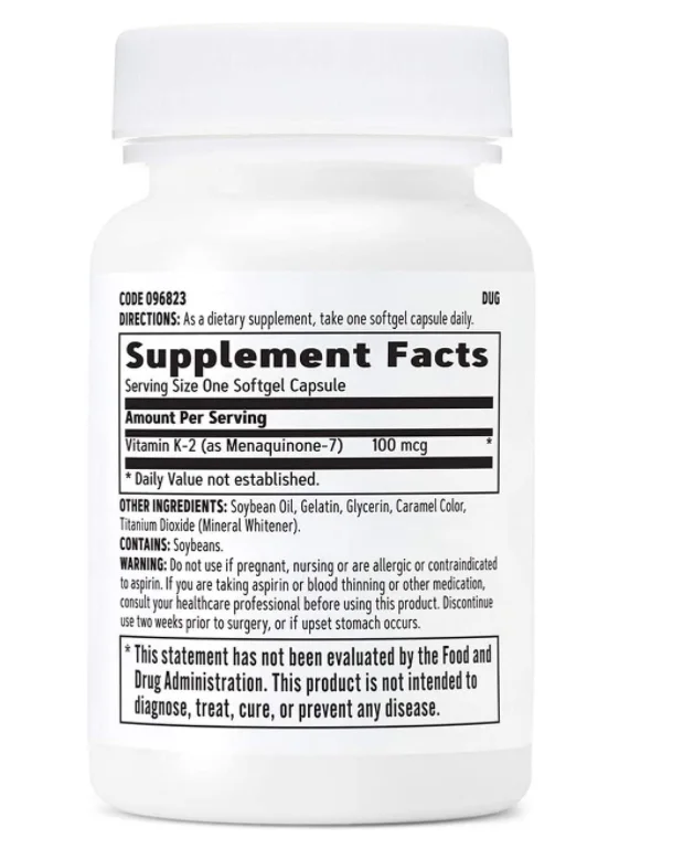 GNC Vitamin K-2 100mcg 60 Softgels/ 60 Day Supply
