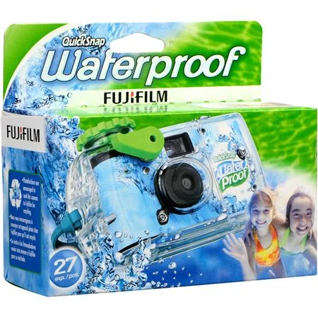 2-PACK QuickSnap 800 Waterproof 35mm One-Time-Use Disposable Camera, 27 Exposures with Panasonic Floating Camera Strap