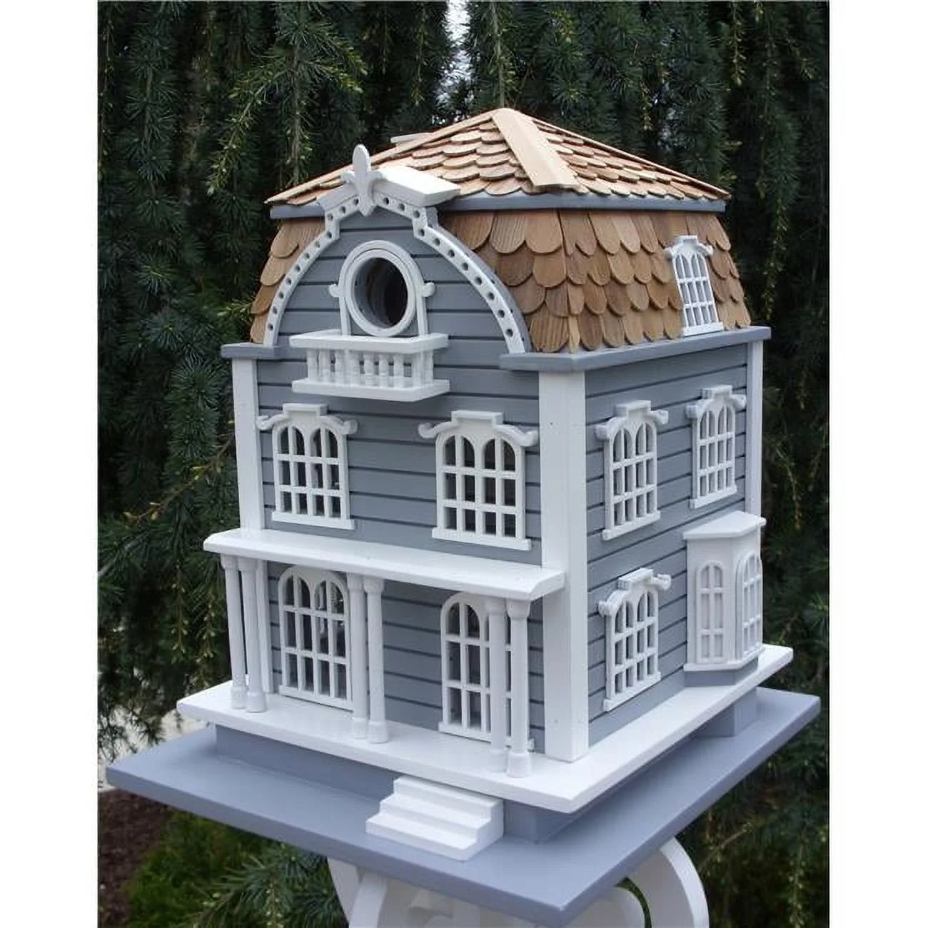 Home Bazaar HB-2031 Sag Harbor Birdhouse - Signature Series Blue with Mansard Roof