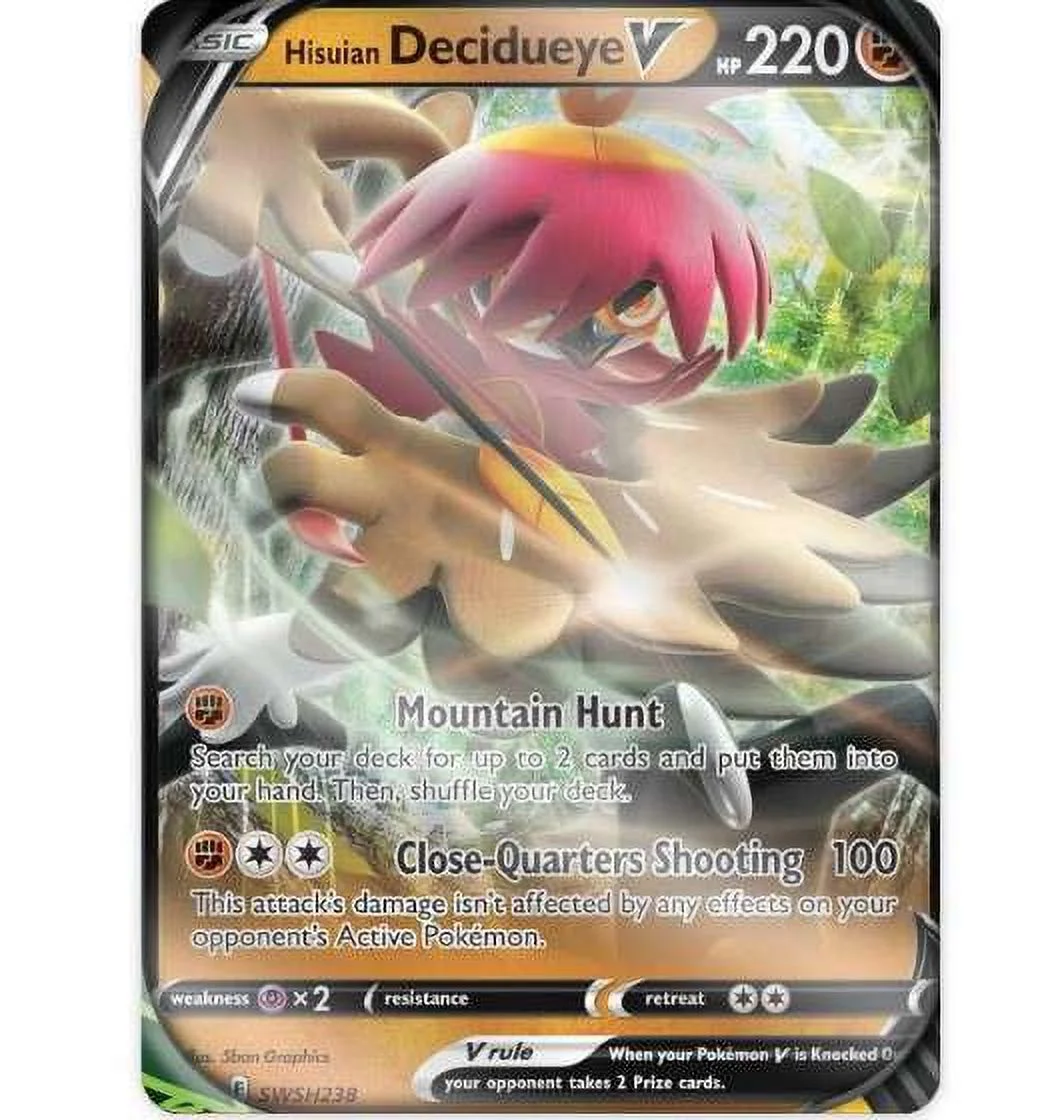 Pokemon Divergent Powers Hisuian Decidueye V Tin Set (5 Booster Packs, Promo Card & More)
