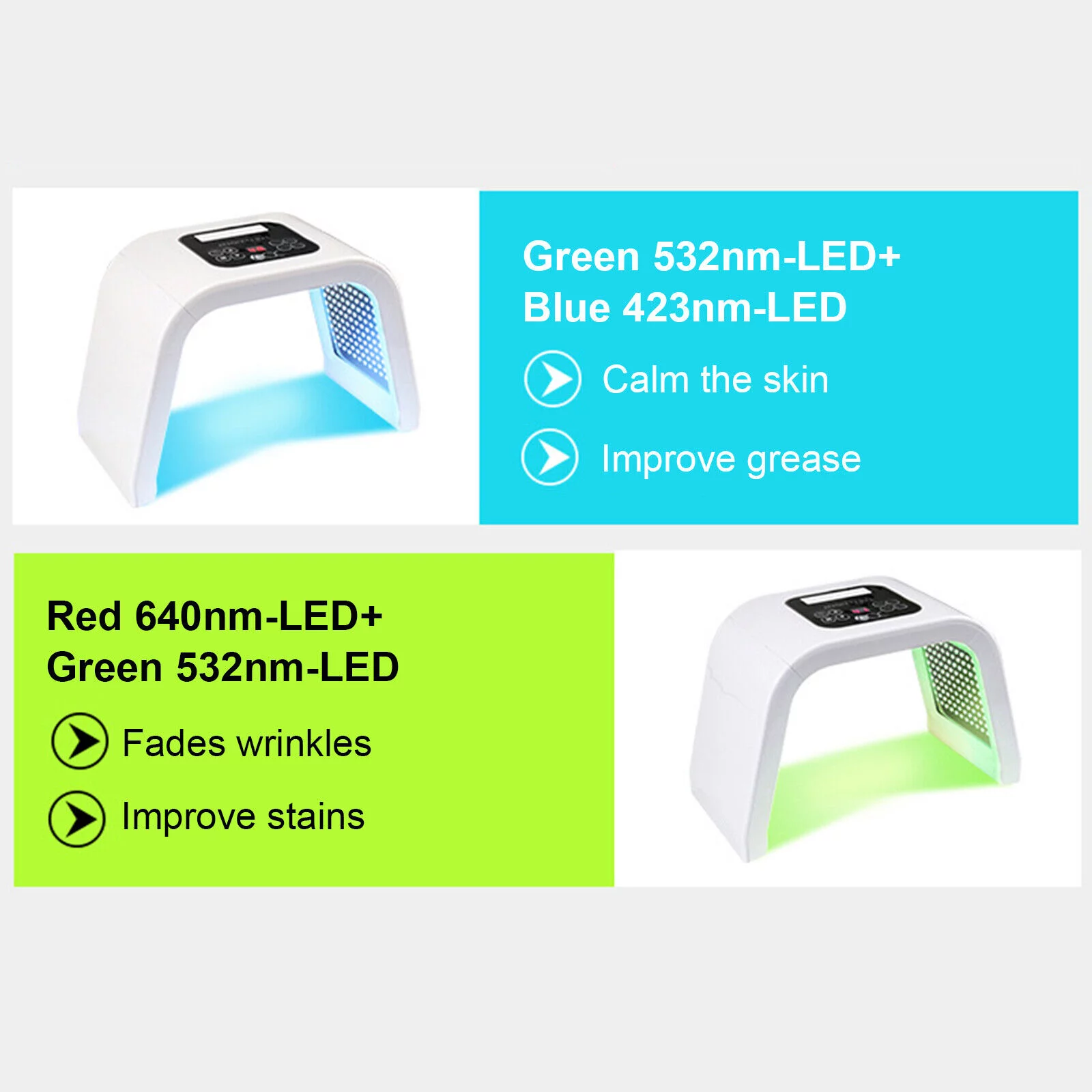 Miumaeov 7 Color LED Face Mask Light Touch Screen Facial Skin Care Beauty Equipment for Salon Spa White