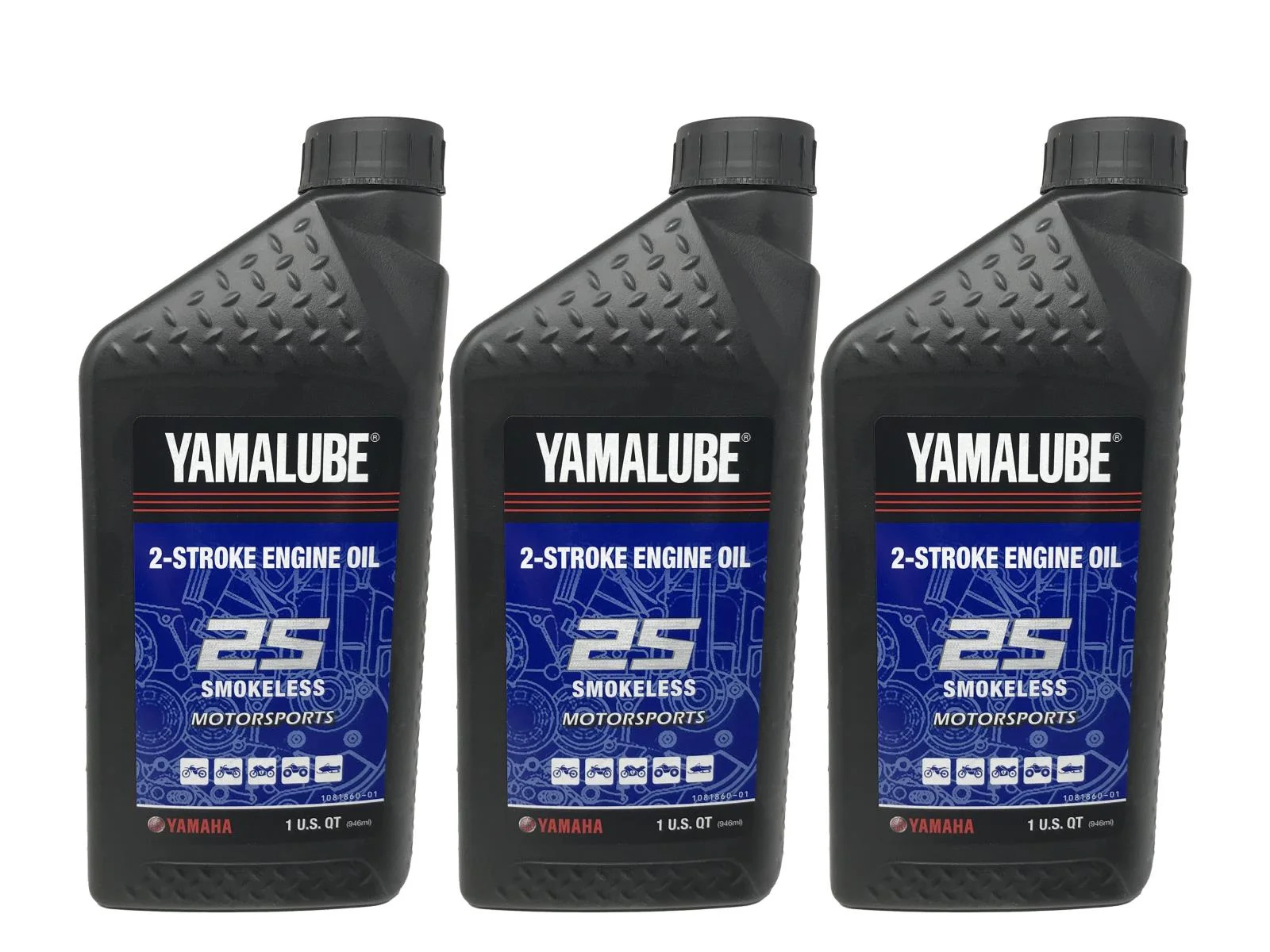 Yamaha Genuine OEM All-Purpose 2-Stroke Engine Oil LUB-2STRK-S1-12 - 3 Pack