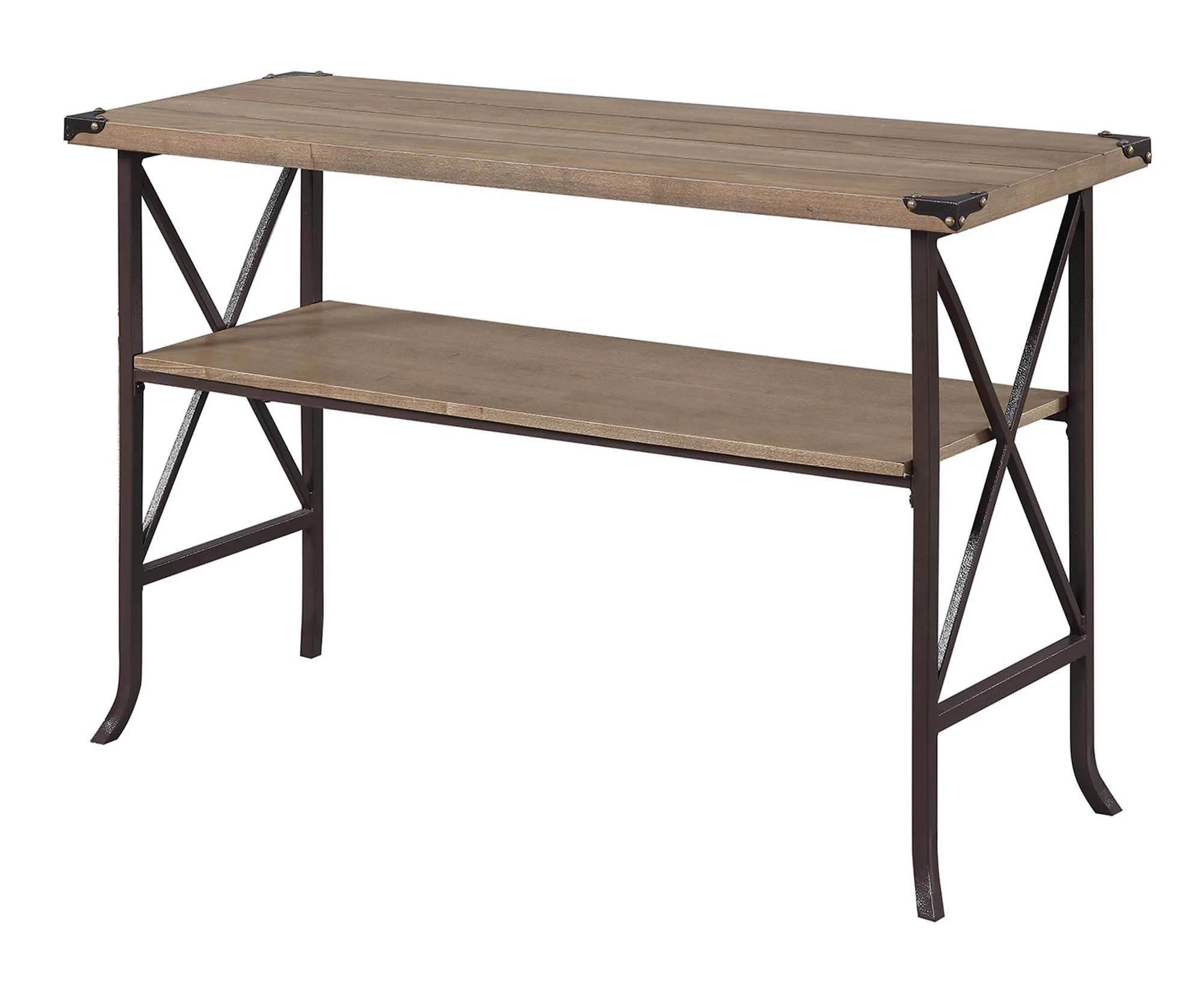 Convenience Concepts Brookline Console Table, Driftwood/Brown Frame