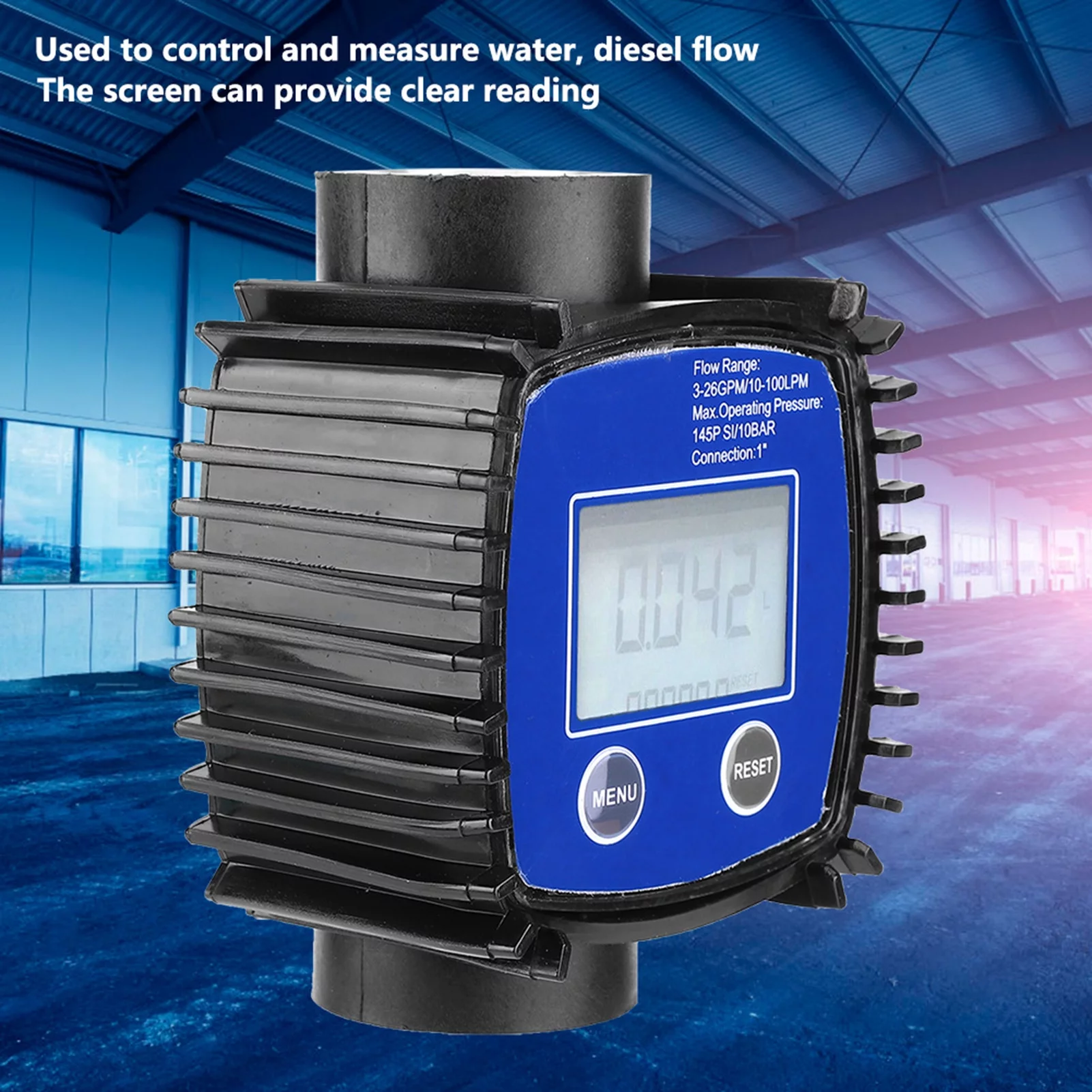 VIFER Flow Meter Digital Water Diesel Flow Meter High Accuracy Water Diesel Flowmeter 1in Internal Thread