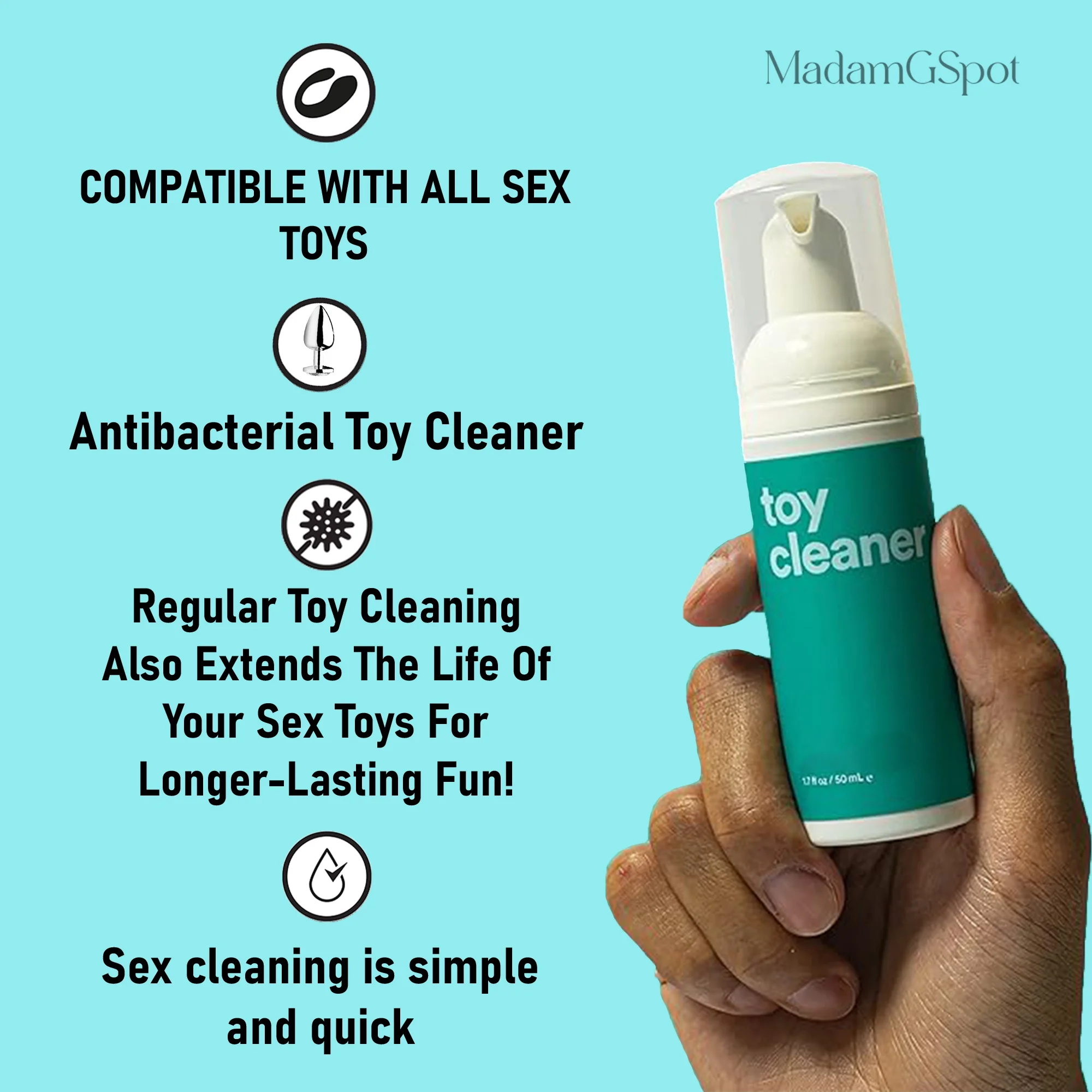 MadamGSpot But Plug Sex Toys, Anal Toy Cleaner, Lubricant Gel 6.8 oz,