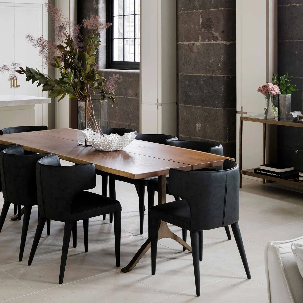 Elite Living Extended Wingback Modern Leather Dining Chair Taupe