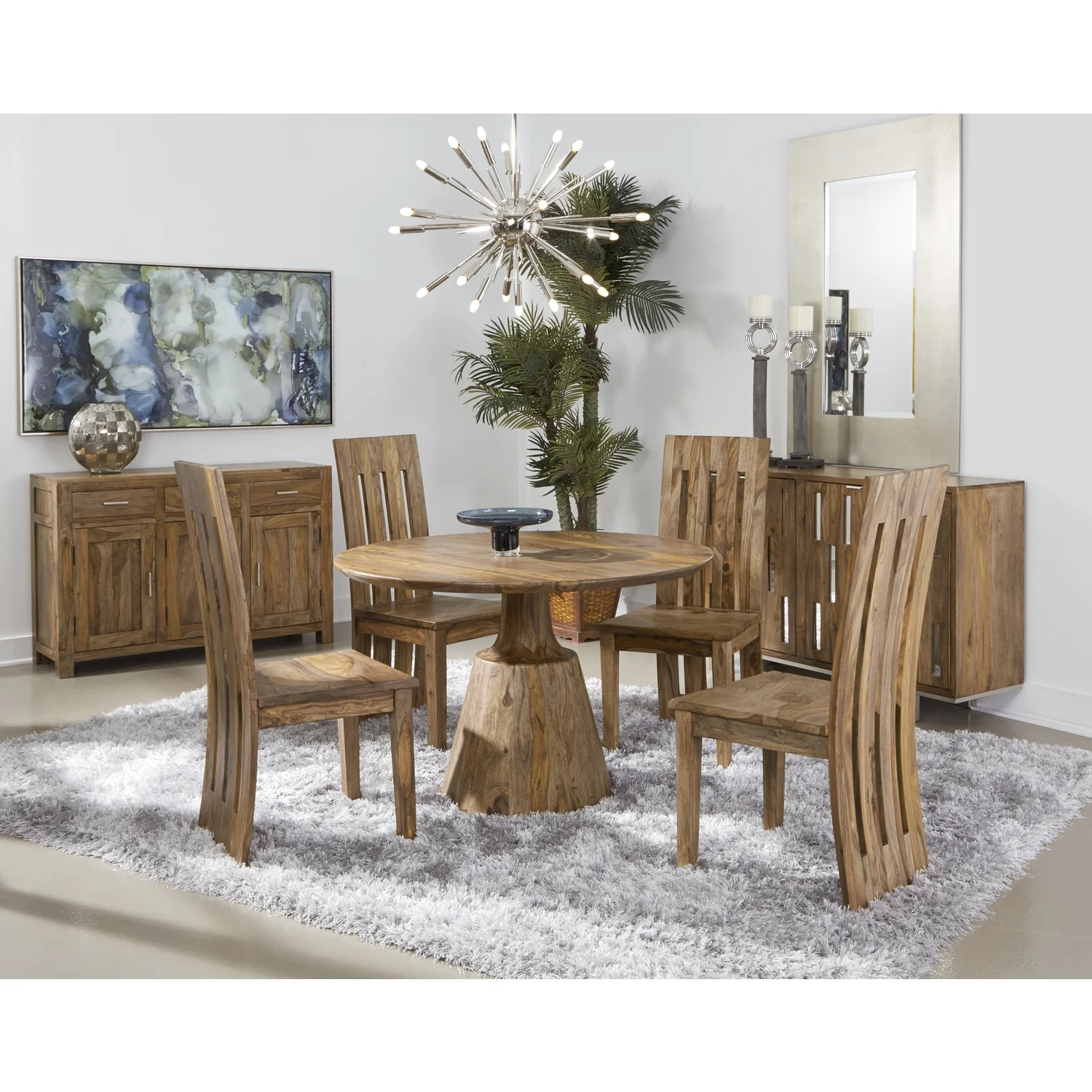 Coast To Coast Imports Brownstone Solid Wood Nut Brown Round Dining Table