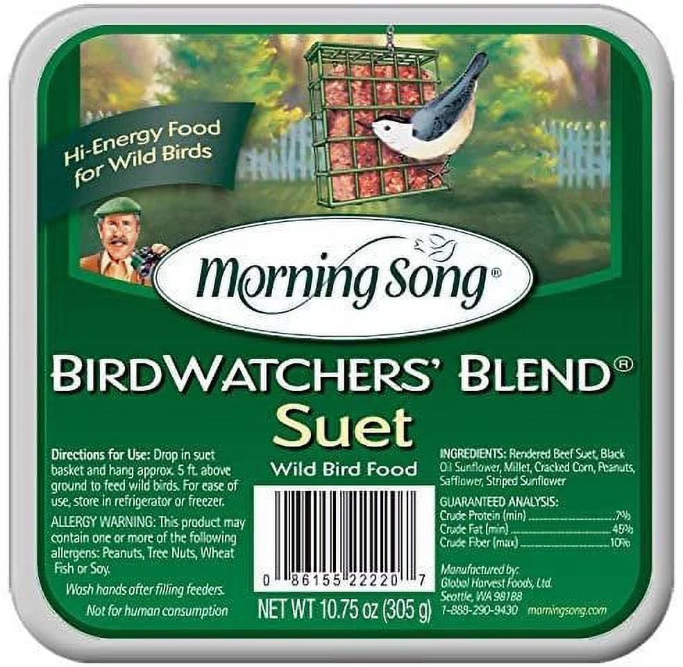 Morning Song Birdwatchers' Blend Suet Wild Bird Food, 10.75-Ounce, Model: 11431, Outdoor/Garden Store, Repair & Hardware