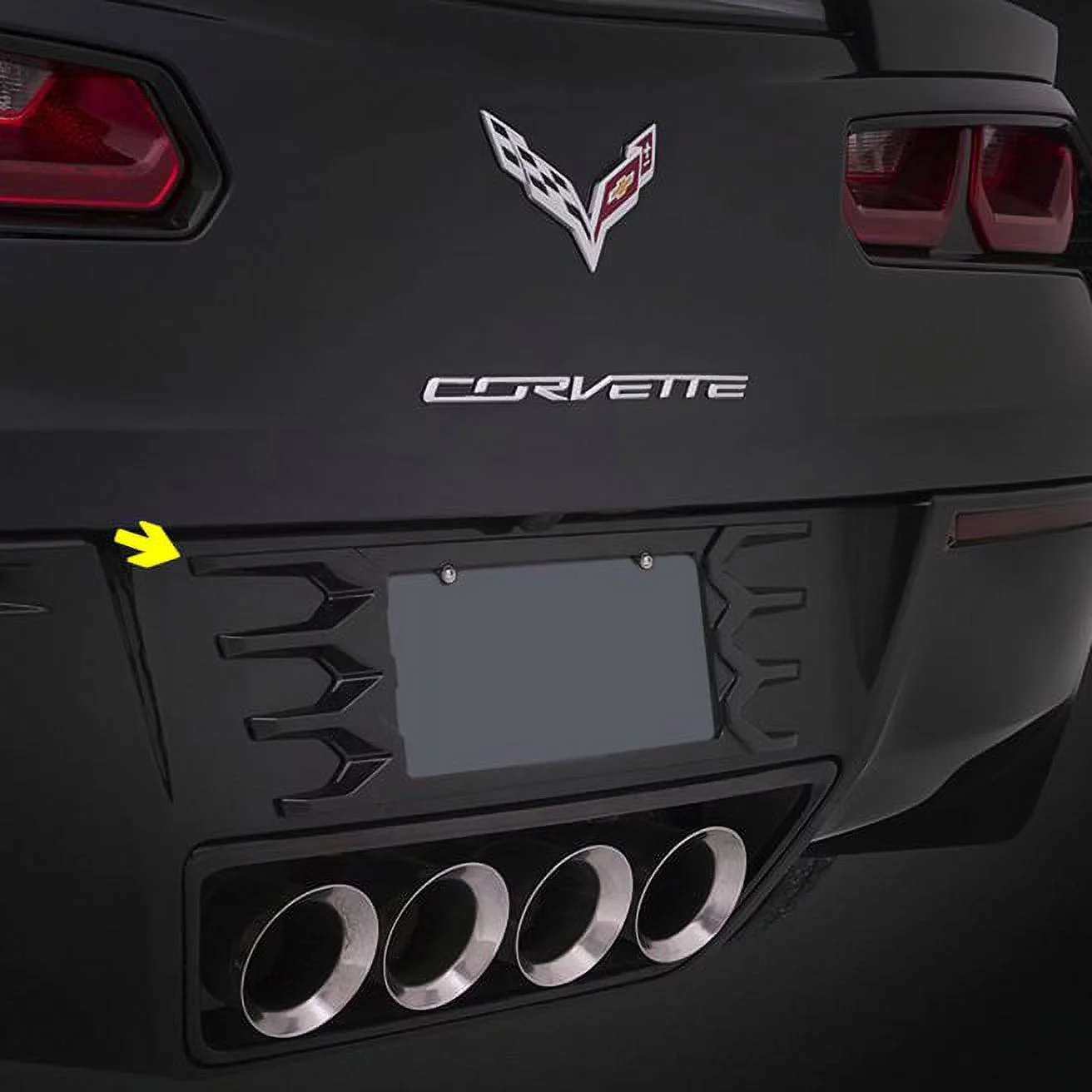 C7 Corvette Stingray Rear License Plate Frame Carbon Flash Finish made by Altec Fits: All C7 Corvettes 2014 and Newer