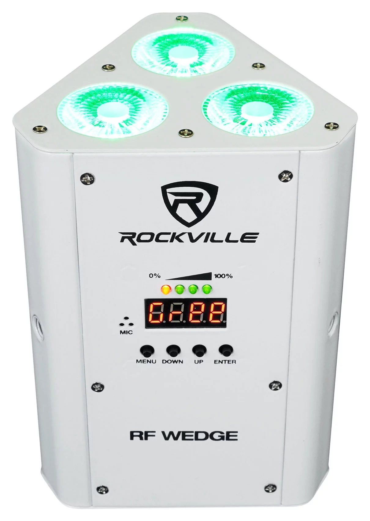 5 Rockville RF WEDGE WHITE RGBWA+UV Battery Wireless DMX DJ Up Lights+RF Remotes