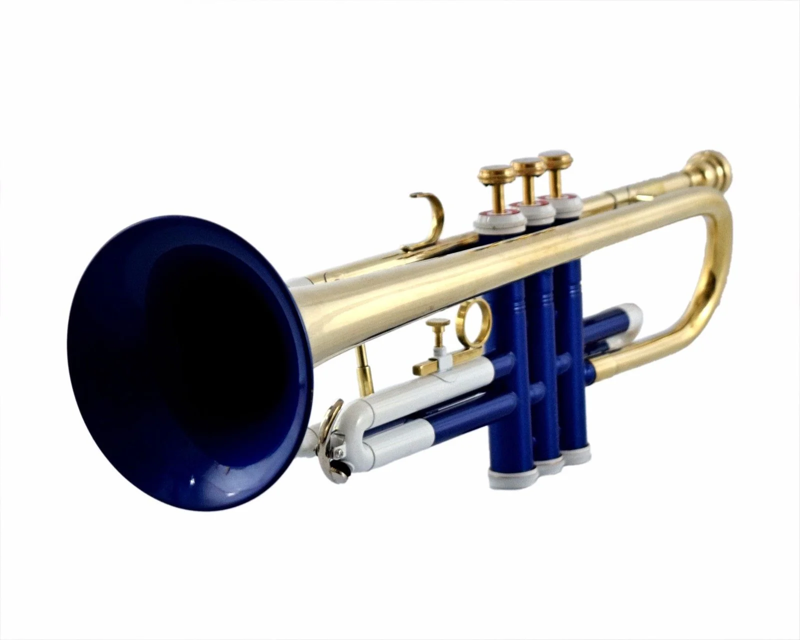 Trumpet White Blue Brass Finish Bb Pitch With Hard Case Bag And Mouthpiece
