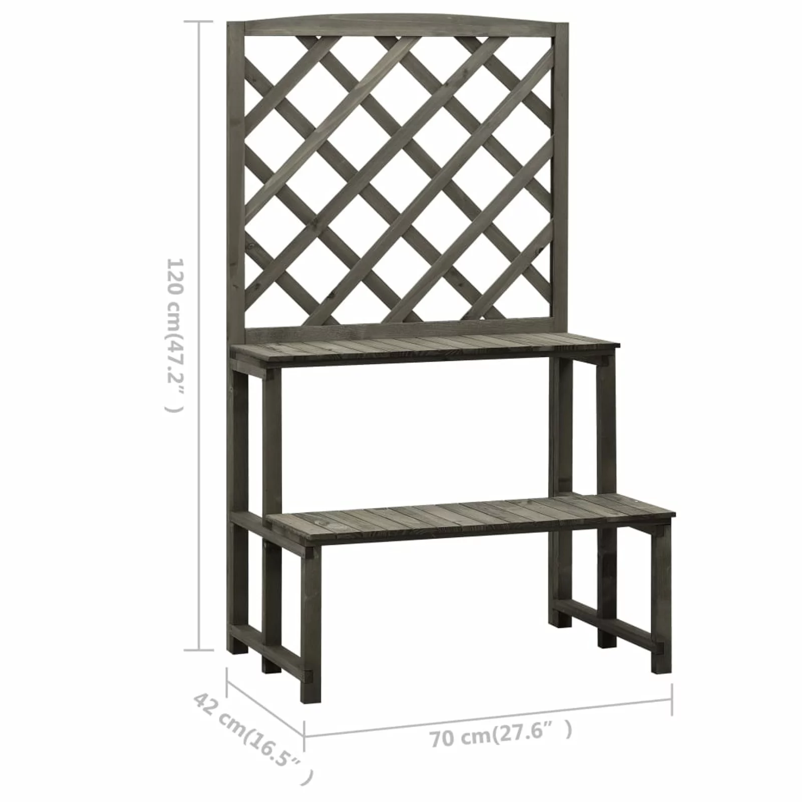 Plant Stand with Trellis Gray 27.6