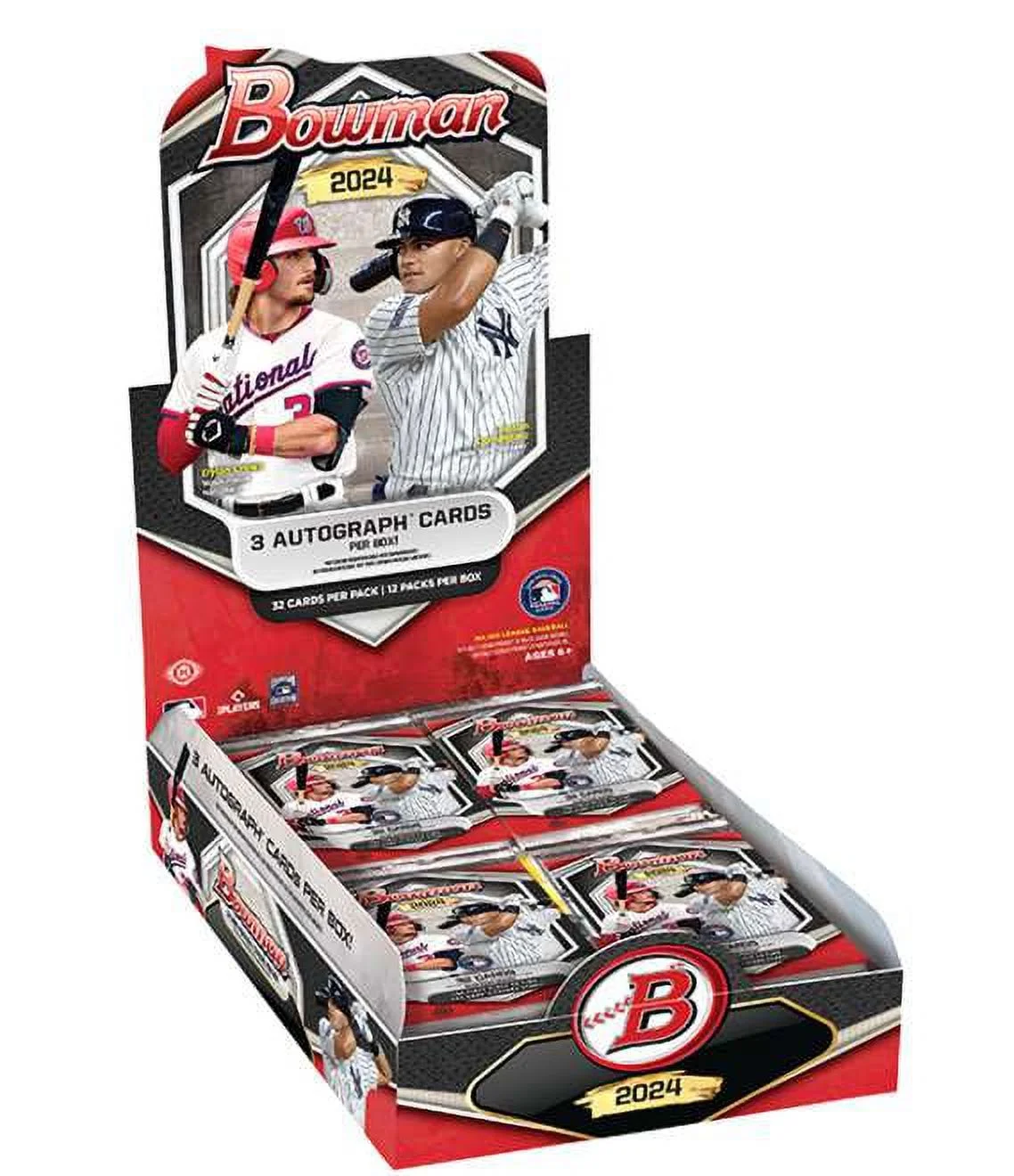 MLB Topps 2024 Bowman Baseball Trading Card JUMBO BOX (12 Packs Per Box, 32 Cards Per Pack)