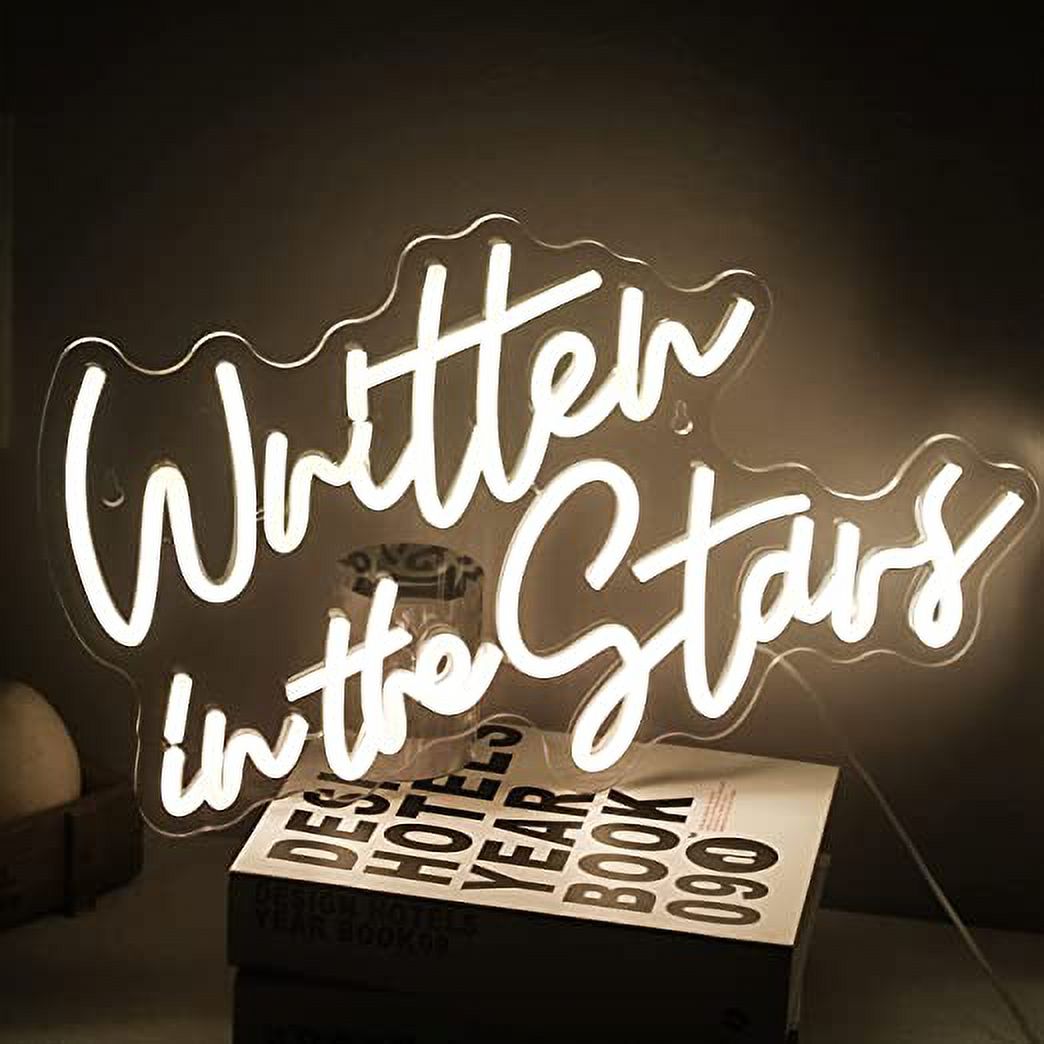 WX&YH Written in the Stars LED Neon Light Signs USB Power for Bedroom Home Bar Wedding Party Decoration