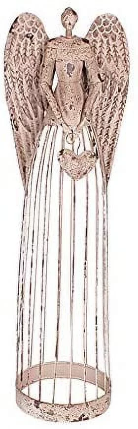 Antiqued Metal Garden Angel Statues Indoor Outdoor Yard Lawn Statue Decor, 32