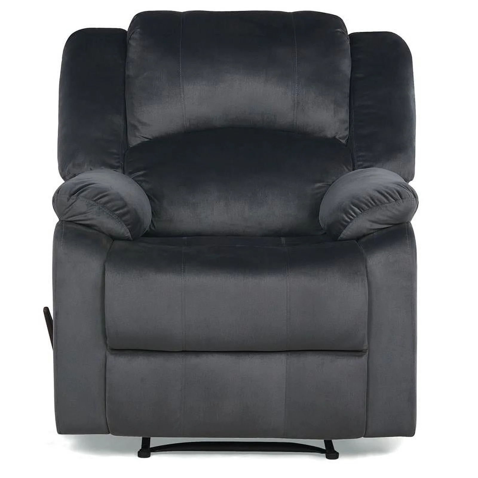 Bowery Hill Lounger Phillip Recliner in Dark Gray Fabric Upholstery