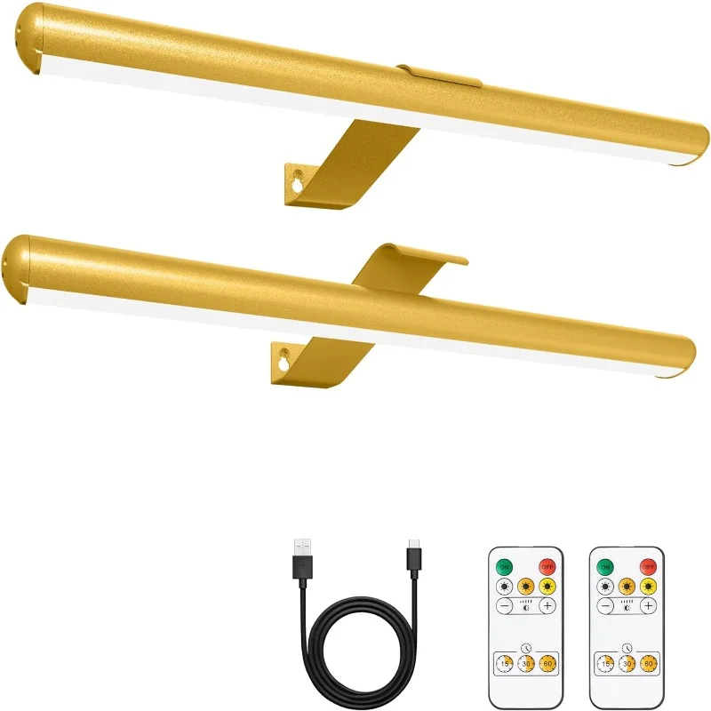 Rechargeable Picture Light with Remote,Wireless Battery Painting Light with 3 Lighting Colors,Art Light Display Lamp with Dimmable Timer, Full Metal Picture Light for Picture Gallery Dart