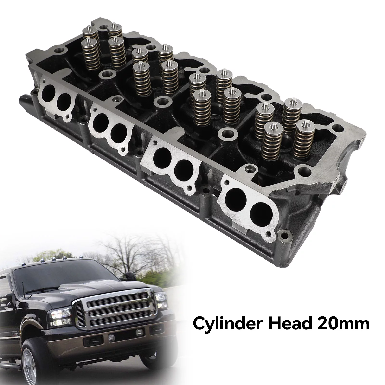Cylinder Head 20mm For Ford F-250 F-350 F-450 F550 6.0L Powerstroke Diesel 06-07