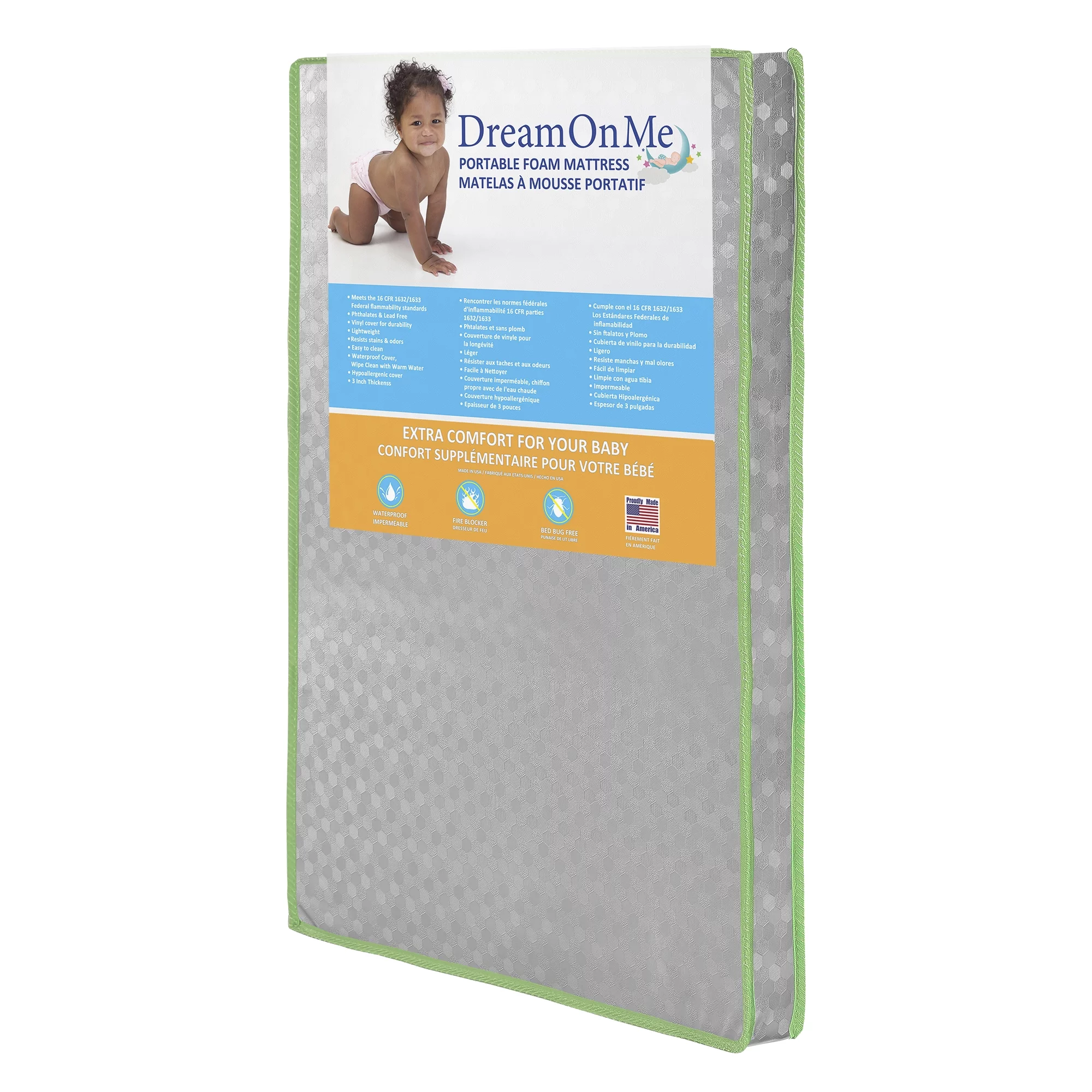 Dream on Me Nimble Infant & Toddler Portable Playard Foam Mattress