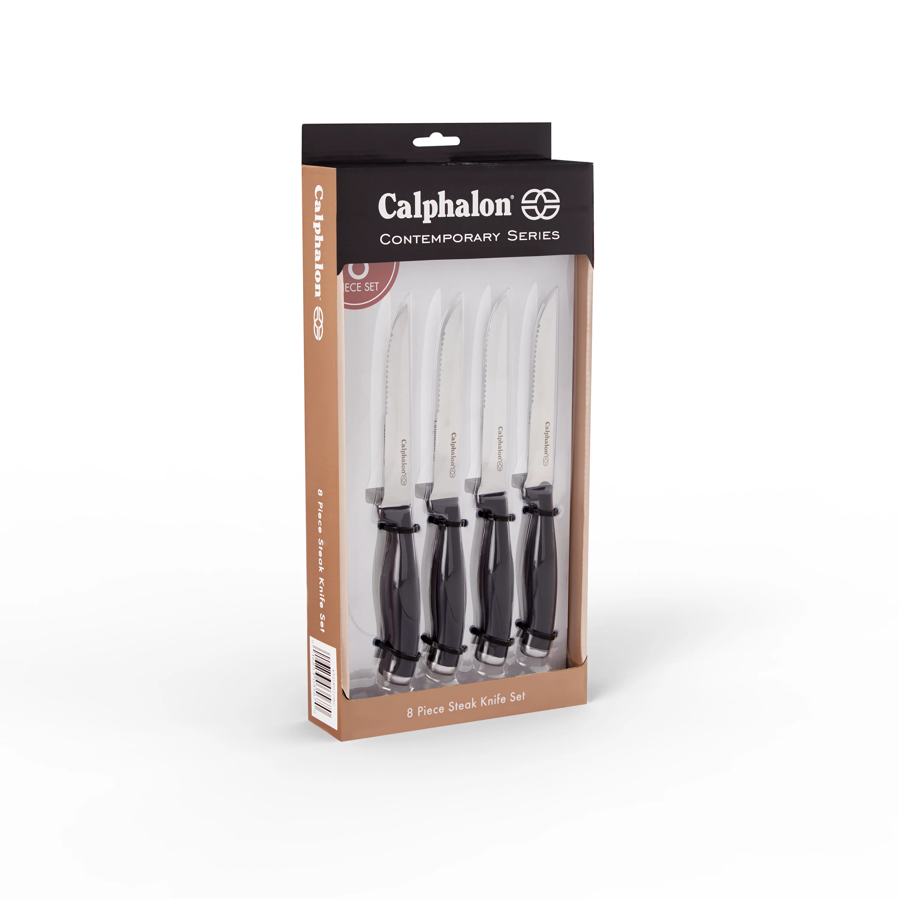 Calphalon Contemporary 8-Piece Steak Knife Set, Black