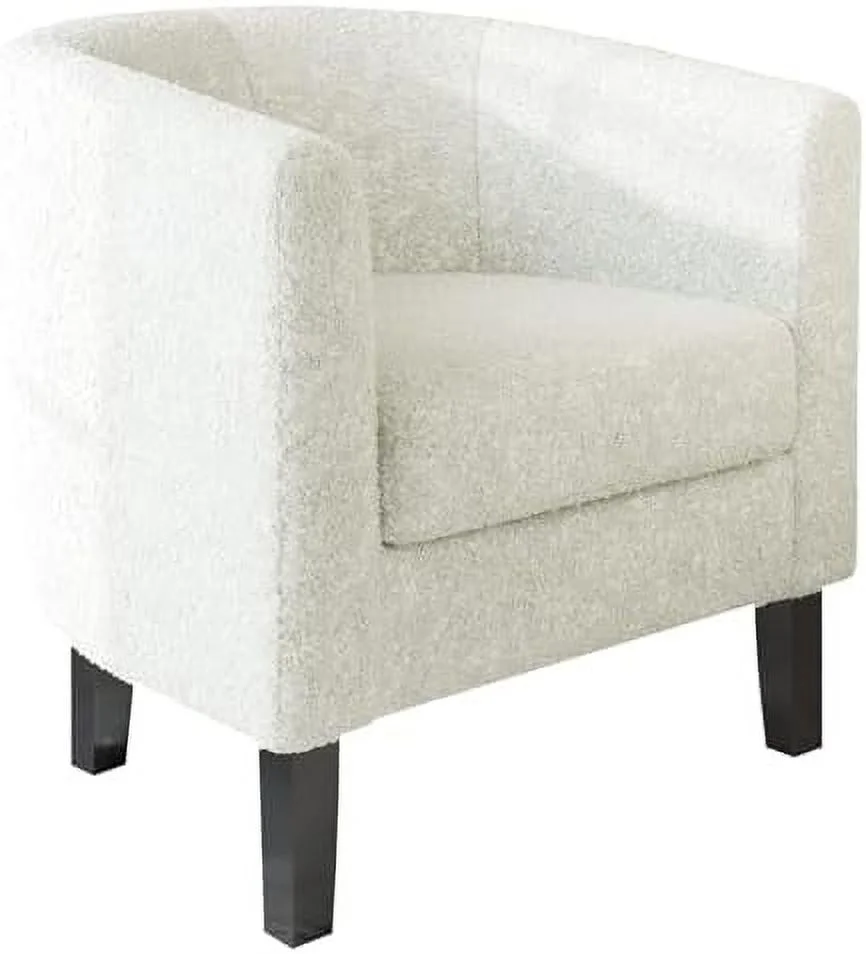 xrboomlife Living Room Chair  Faux Leather Round Accent Barrel Chair  Club Tub Sofa Chair for Bedroom  Corner Chair with Flared Legs and Cozy Soft Padding - Highland (Red)