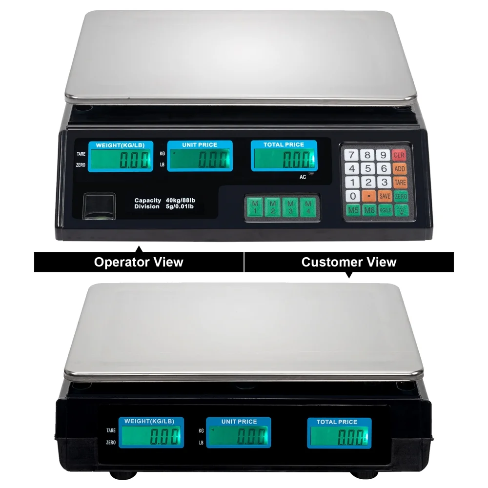 40kg/5g Digital Weight Scale Price Computing Retail Count Scale Food Meat Vegetable Scales