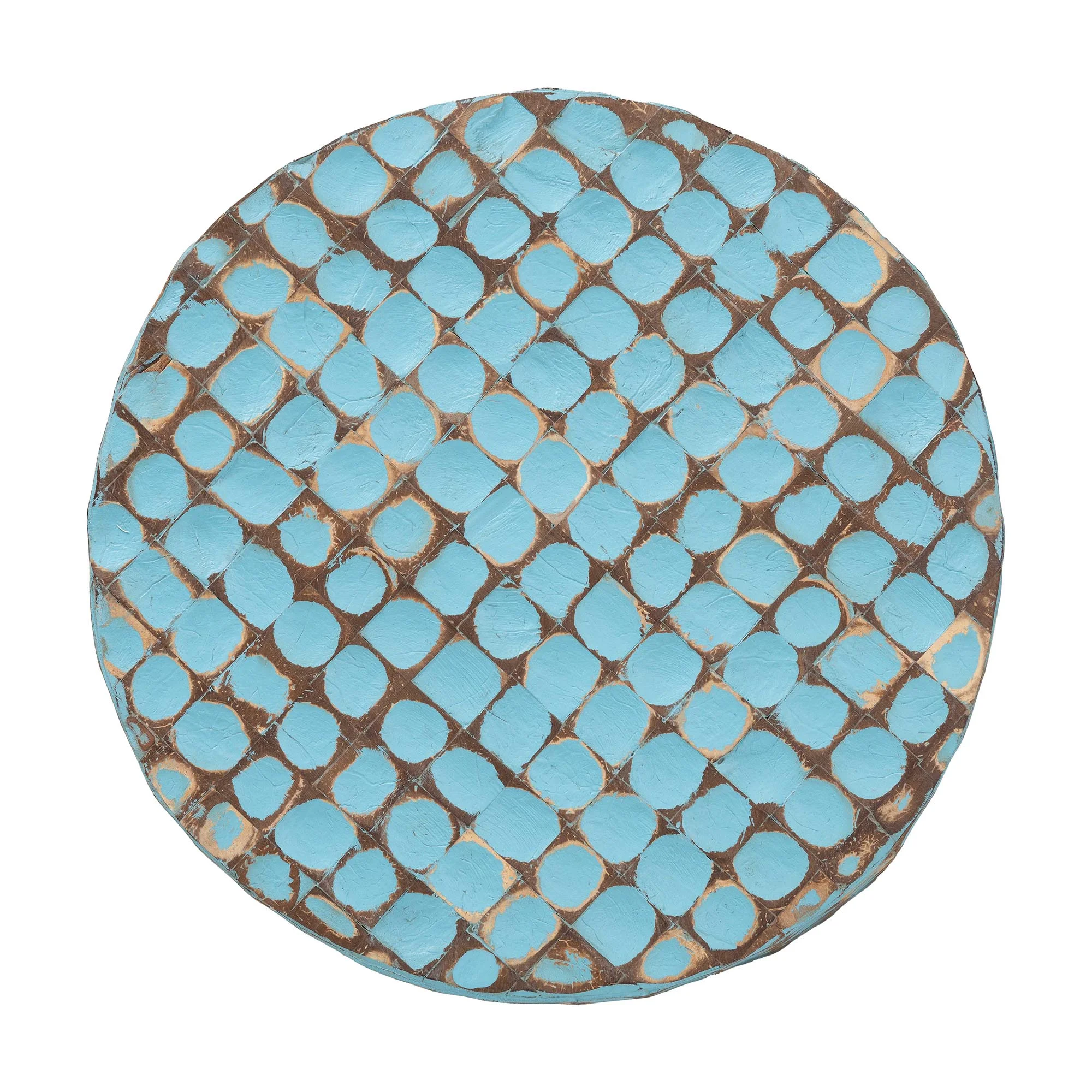 bali & pari Juliette Boho End Table, Round , Sky Blue