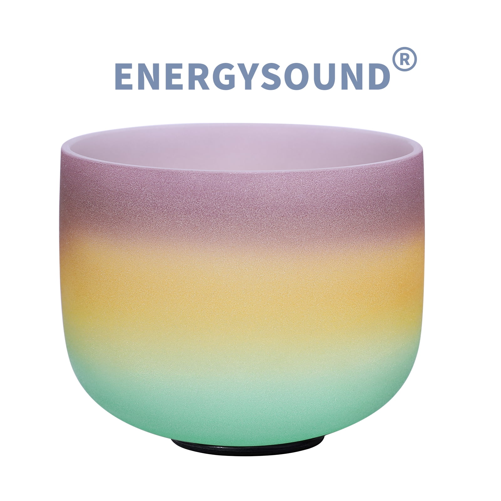 432 Hz B Crown Chakra Rainbow Quartz Frosted Crystal Singing Bowl 8 inch