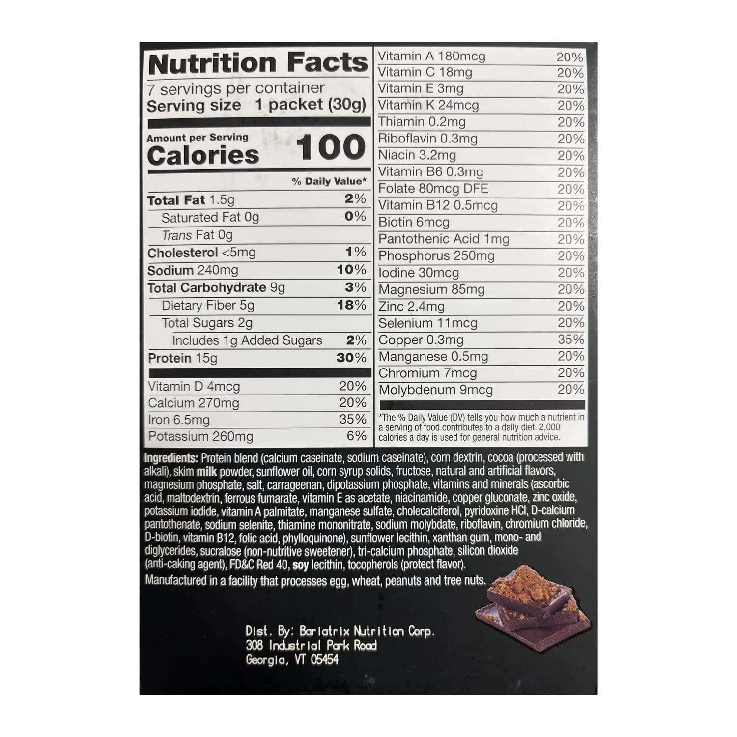 ProtiFit High Protein Pudding/Shake Mix, 15g Protein, Low Calorie, Low Fat, Low Carb, Aspartame Free, Idea Protein Compatible, Meal Replacement, 7 Servings Per Box (Dark Chocolate)