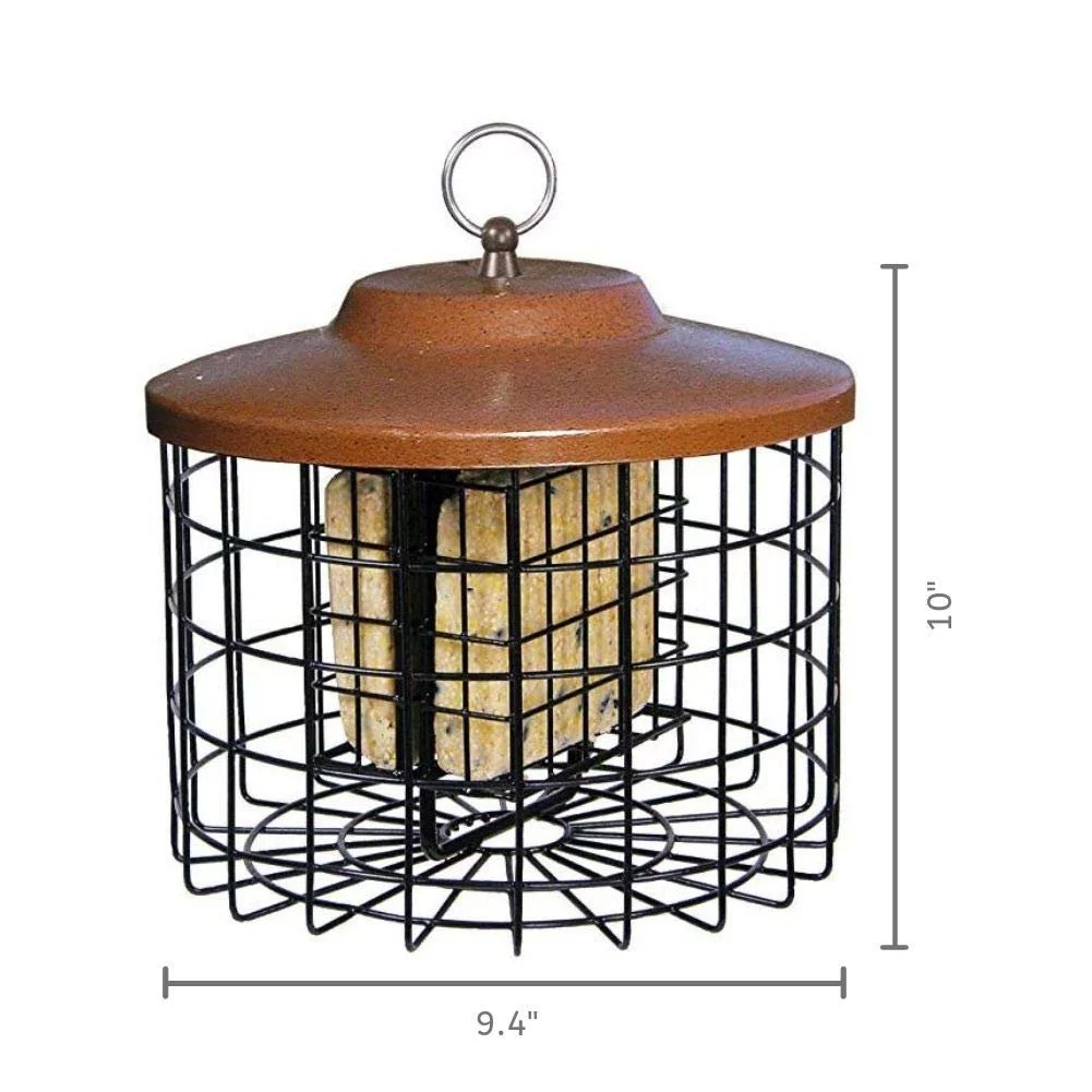 Hiatt Manufacturing Squirrel-X Squirrel Proof Double Suet Feeder, Cage Bird Feeder, 2 Suet Cake Capacity