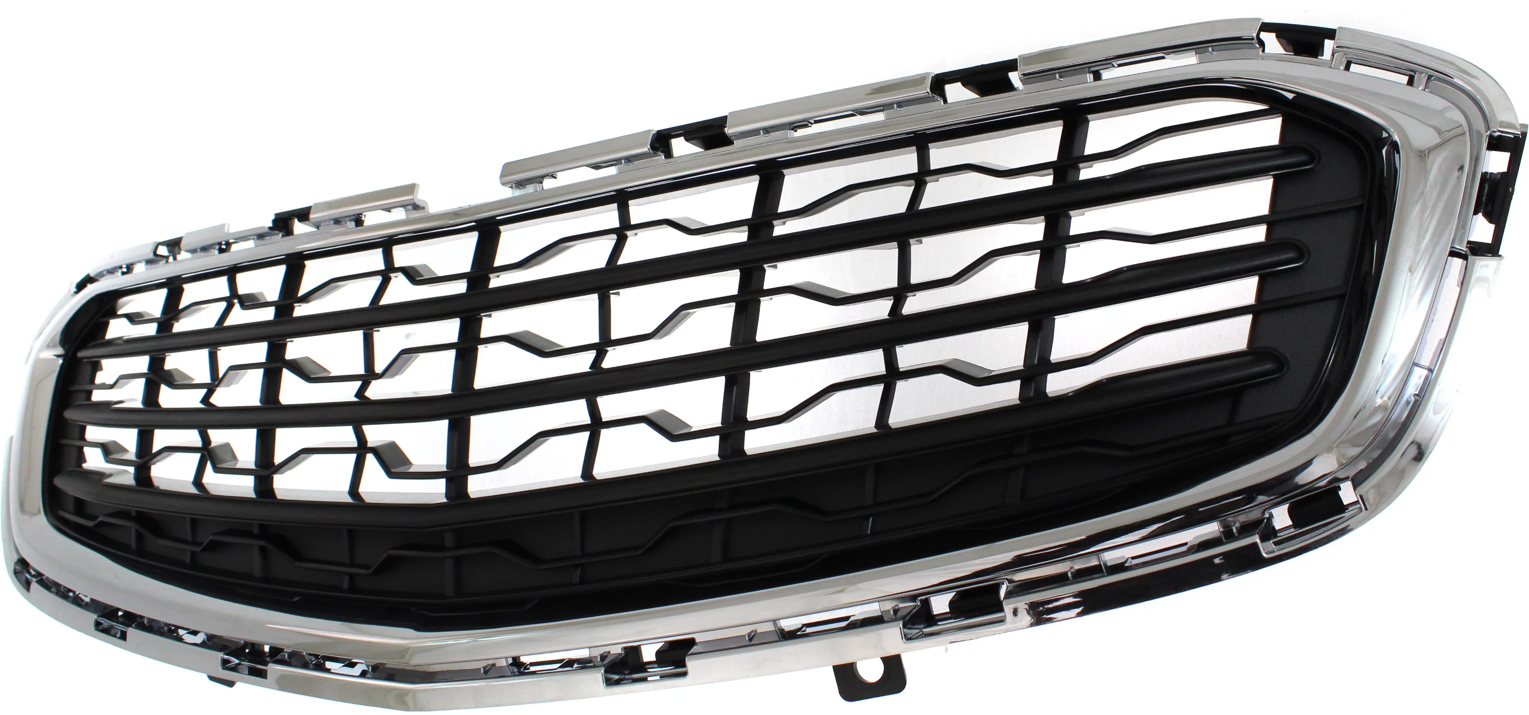 Grille Assembly Compatible with CHEVROLET CRUZE 2015/CRUZE LIMITED 2016 Lower Textured Drak Gray with Chrome Molding A/T