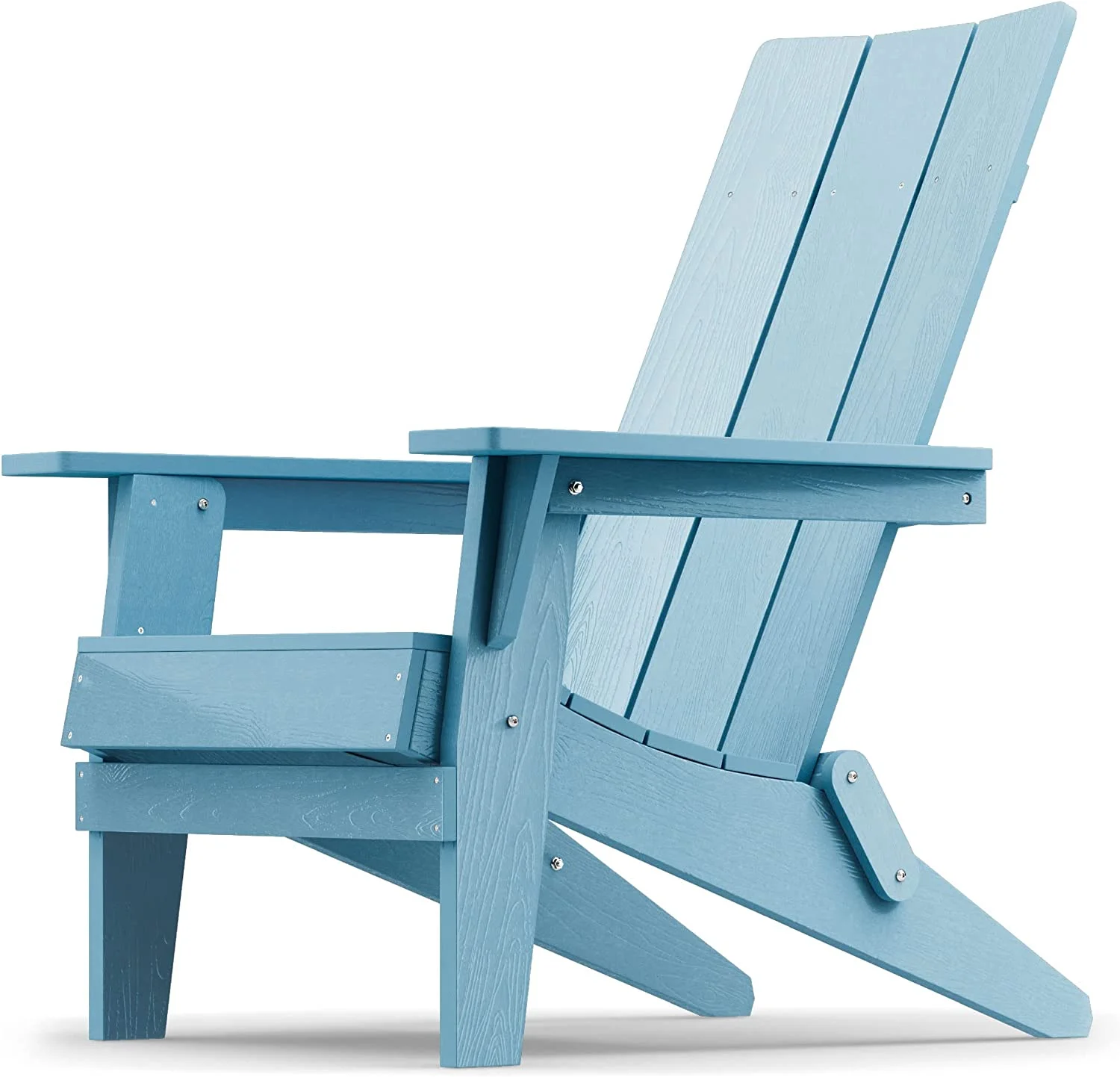 Modern Folding Adirondack Chair Plastic, 1s Expand/Store Upgrade Unlocked Weather-Resistant-Baby Blue