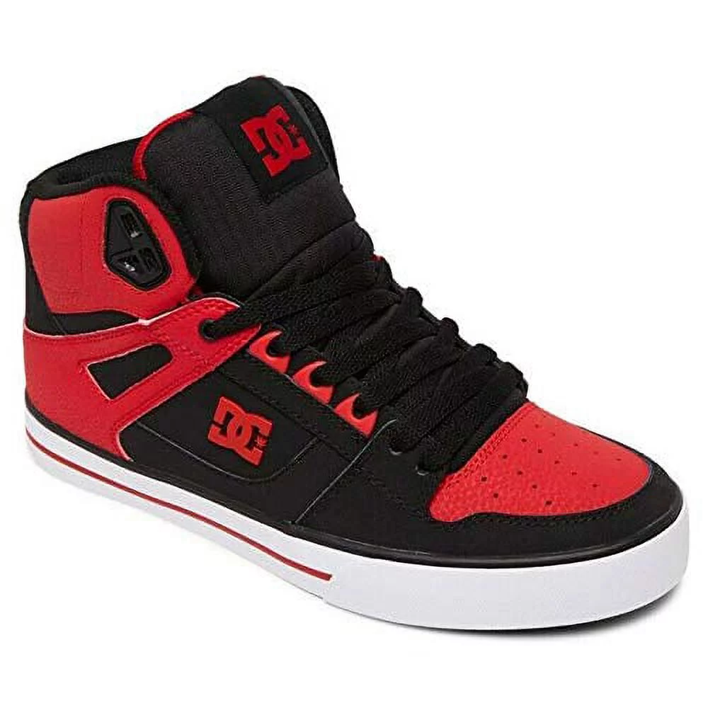 DC Men's Pure High-top Wc Skateboard, Skate Shoe  FIERY RED/WHITE/BLACK