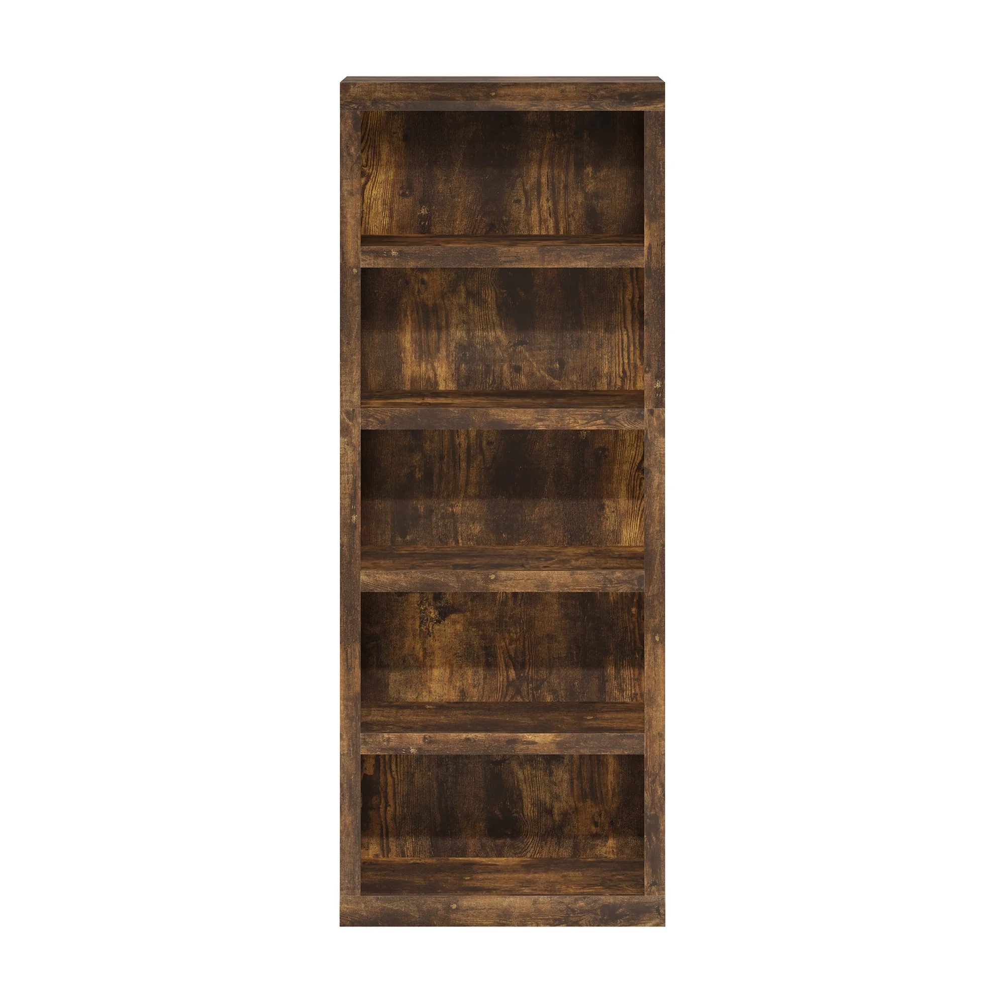 Furinno Rail 5-Tier Open Shelf Bookcase, Amber Pine