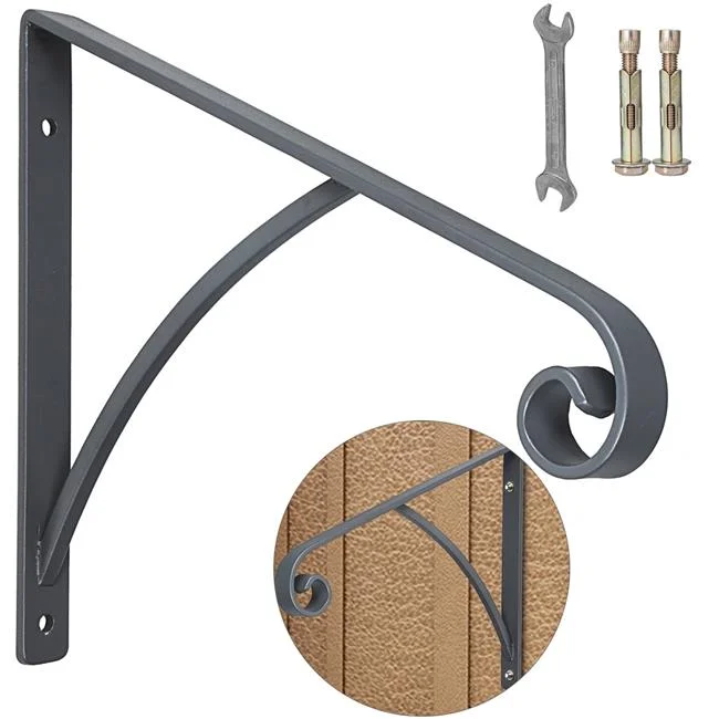 Vevor LTFSGQSQHYGJSFS01V0 Wrought Iron Handrail Wall Mounted Hand Railing, Gray