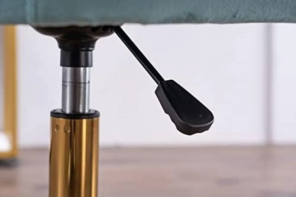 HYHBIBOOM Home Office Chair  Velvet Desk Chair Modern Adjustable Swivel Chair  Upholstered Task Chair Accent Chair Executive Chair Vanity Desk Chair  Yellow & Gold