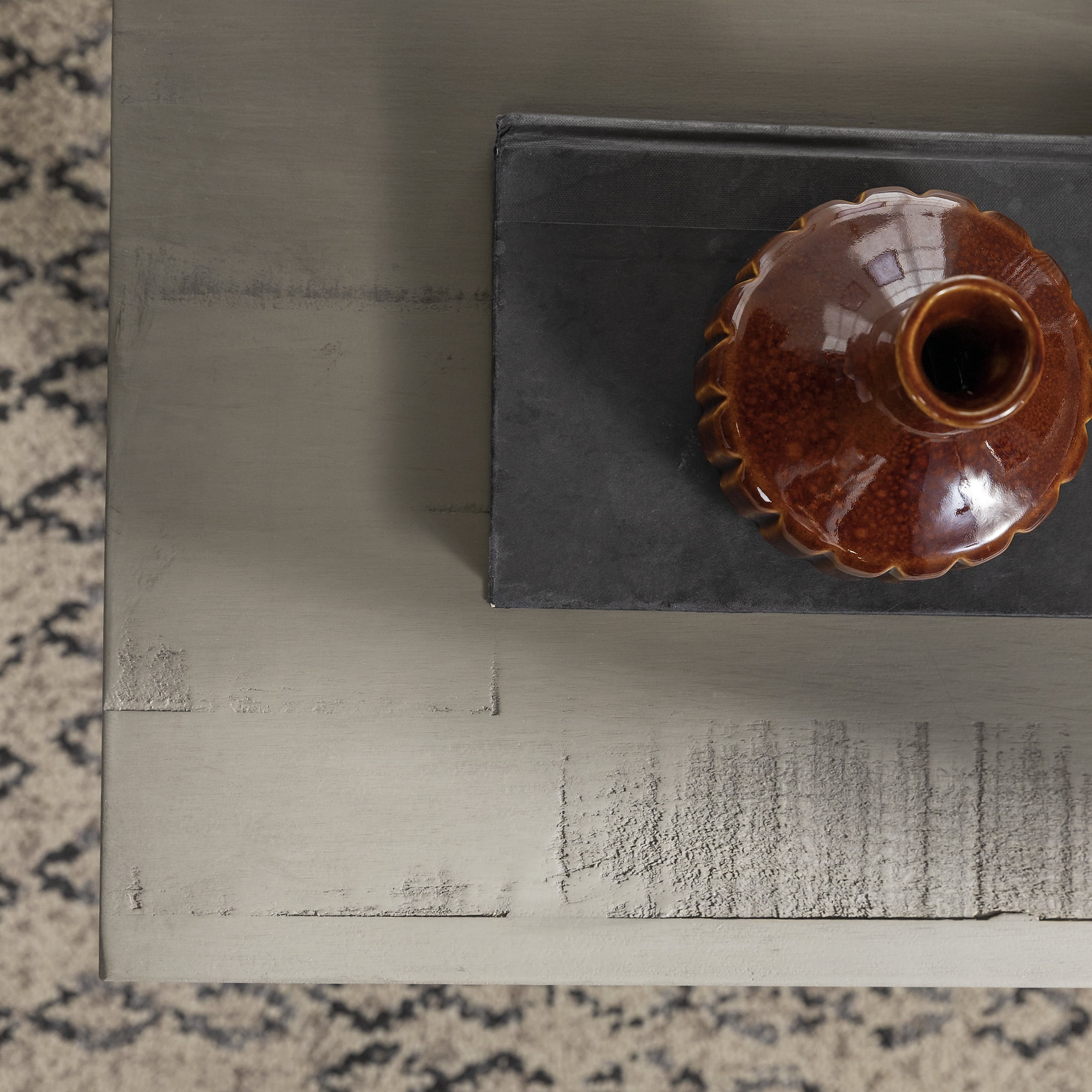 Walker Edison Rustic Farmhouse Distressed Wood Side Table, Set of 2, Grey/Brown