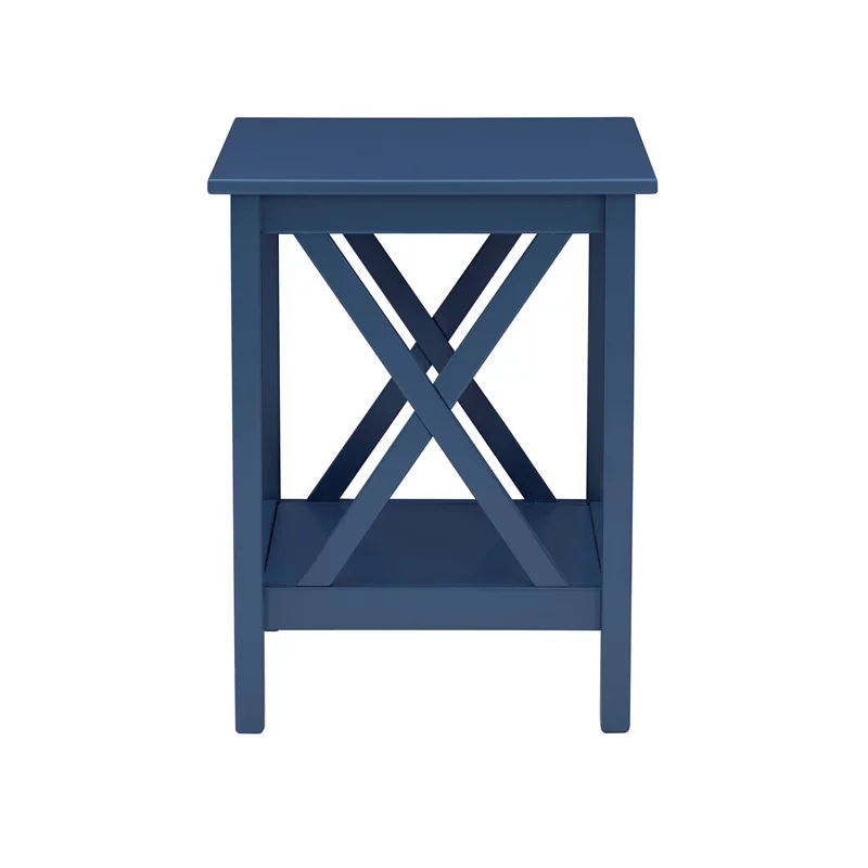 Linon Dalton Wood End Table in Navy Blue