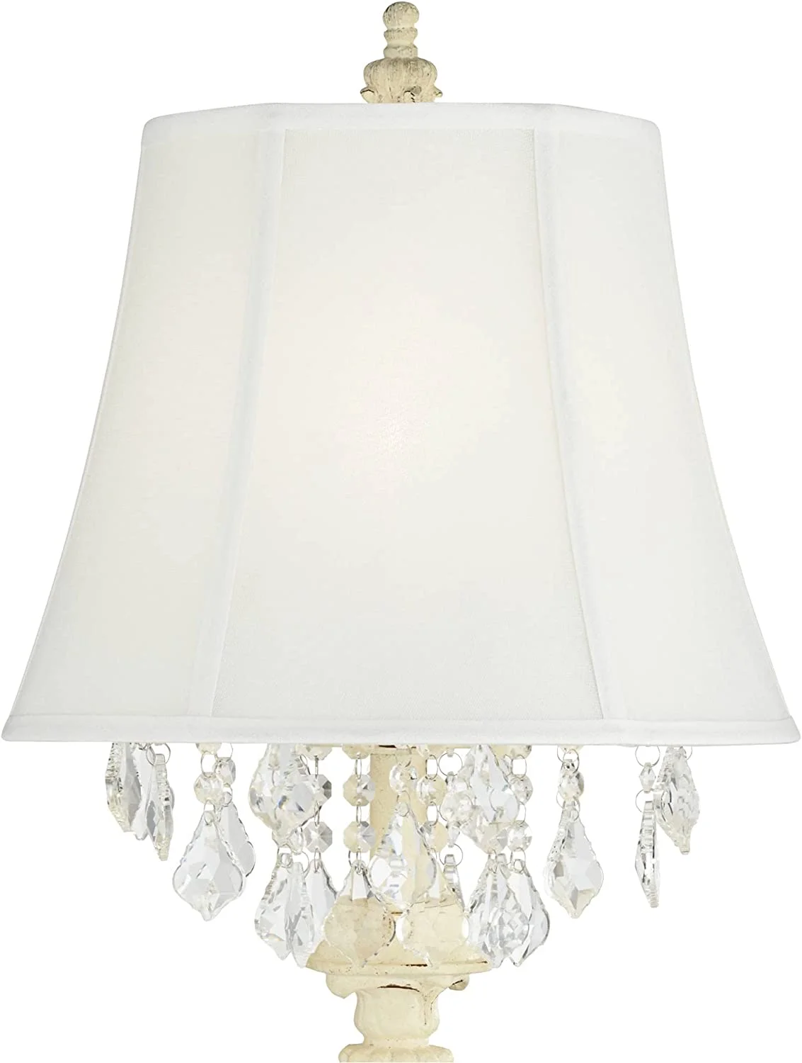 TQJKLFDY Duval 34 1/2" Tall Candlestick Large Traditional End Table Lamp French White Finish Crystal Single Living Room Bedroom Bedside Nightstand House Office Home Reading Kitchen En